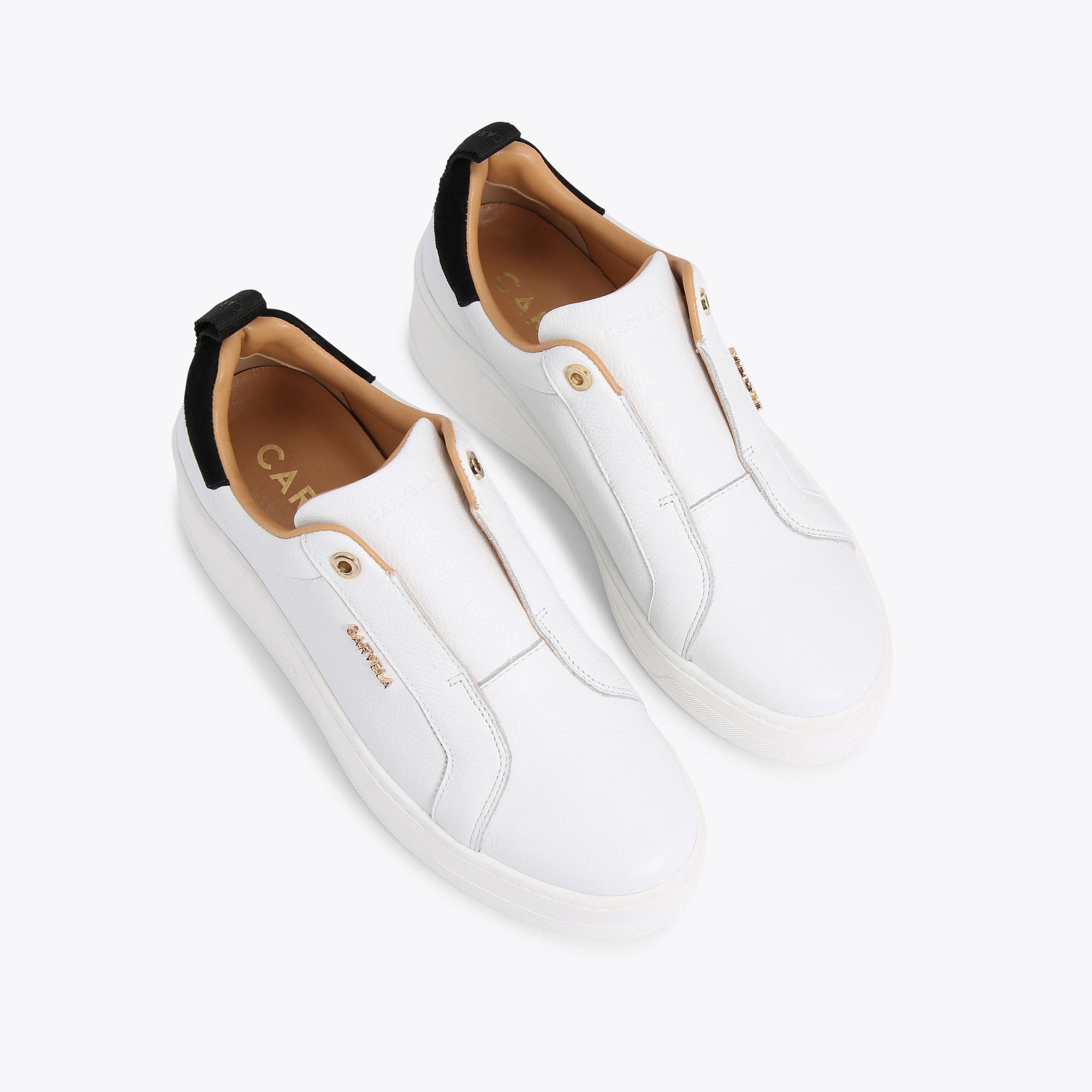 CONNECTED LACELESS White Trainers by CARVELA