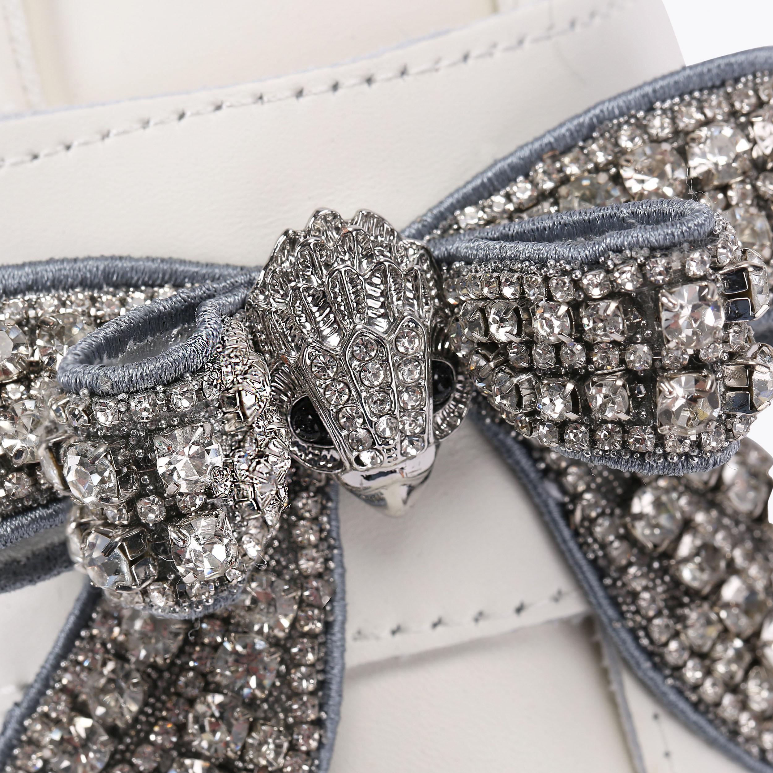 LANEY BOW White Crystal Bow Sneaker by KURT GEIGER LONDON