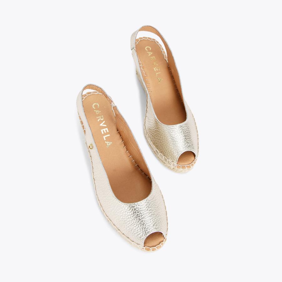SHARON 2 Gold Wedge Heels by CARVELA COMFORT