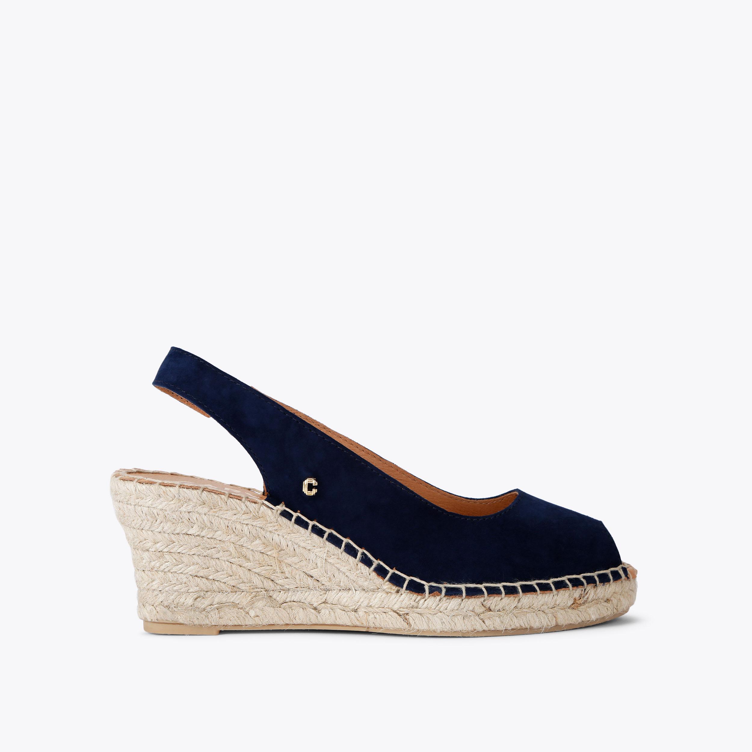 SHARON 2 Navy Suede Wedge Heels by CARVELA COMFORT