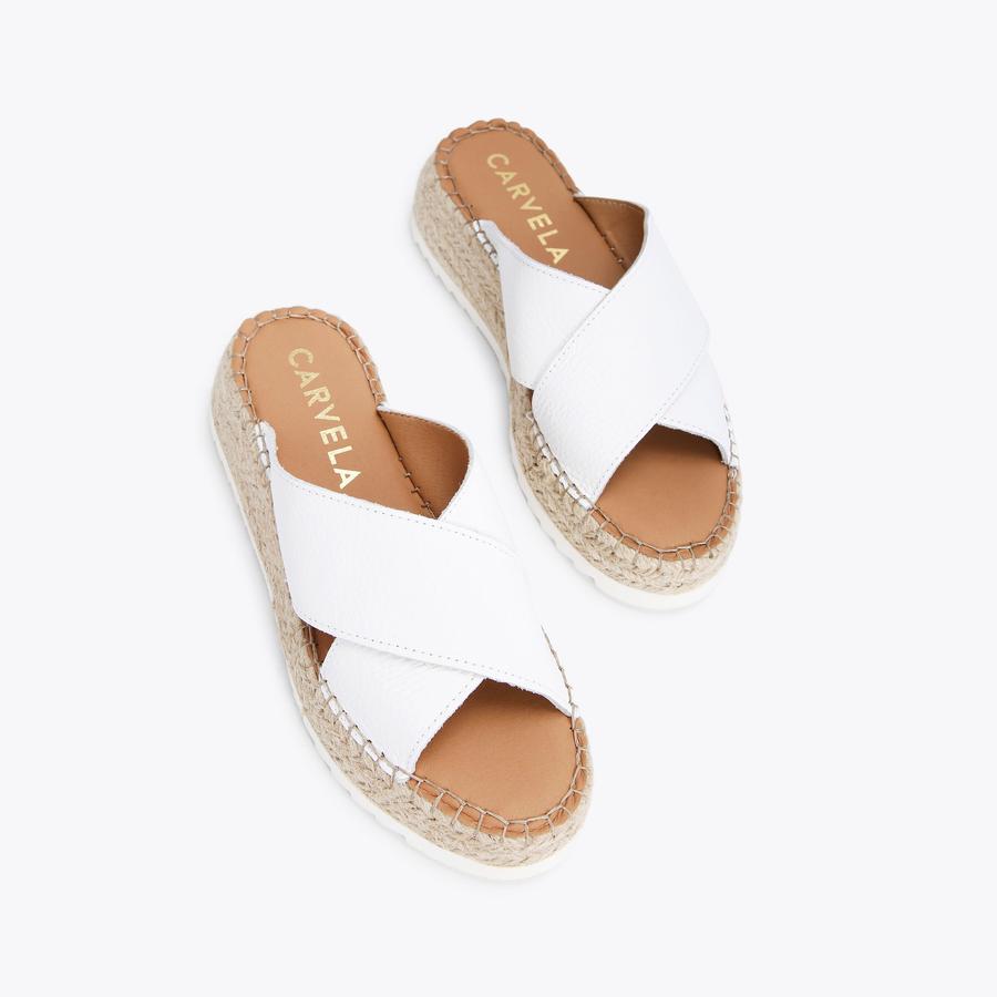 CHASE CROSS BAND White Sandals by CARVELA COMFORT