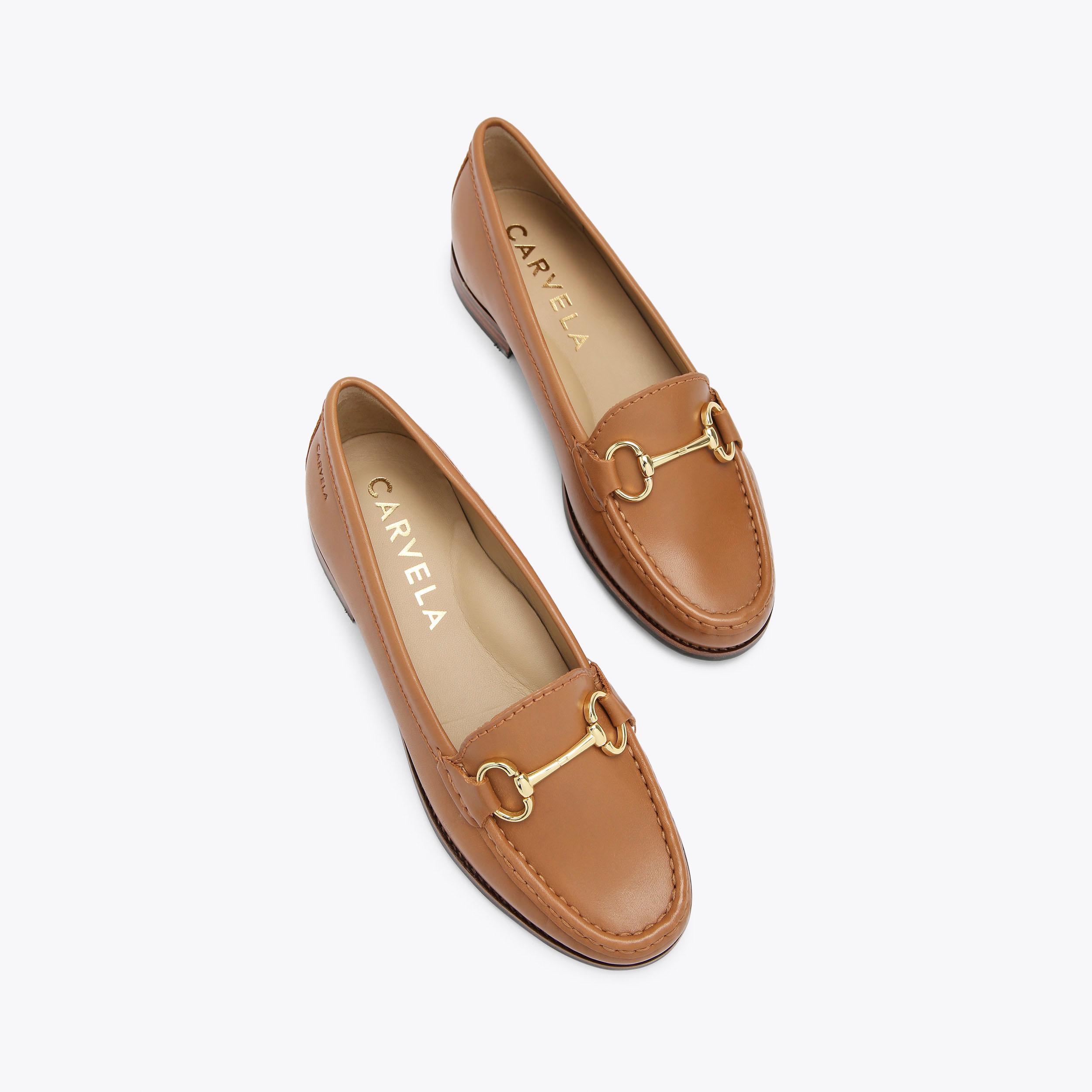 CLICK 2 Tan Flat Loafers by CARVELA COMFORT