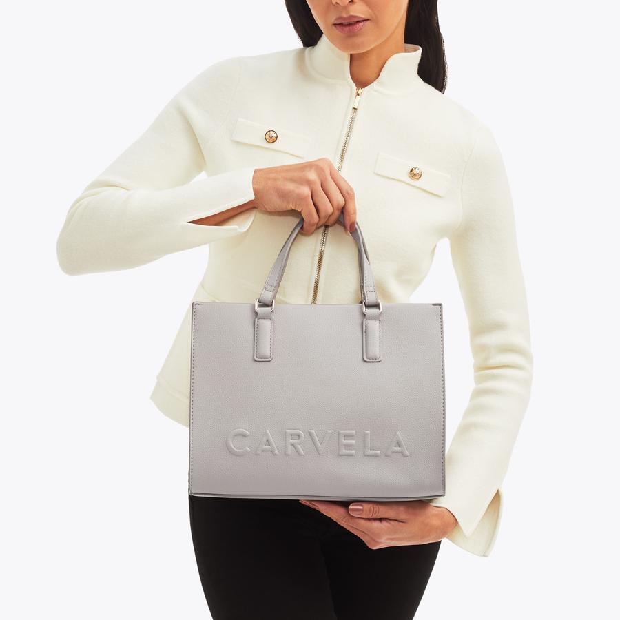 FRAME MIDI TOTE Grey Tote Bag by CARVELA