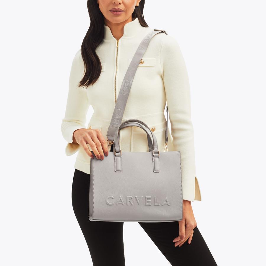 FRAME MIDI TOTE Grey Tote Bag by CARVELA