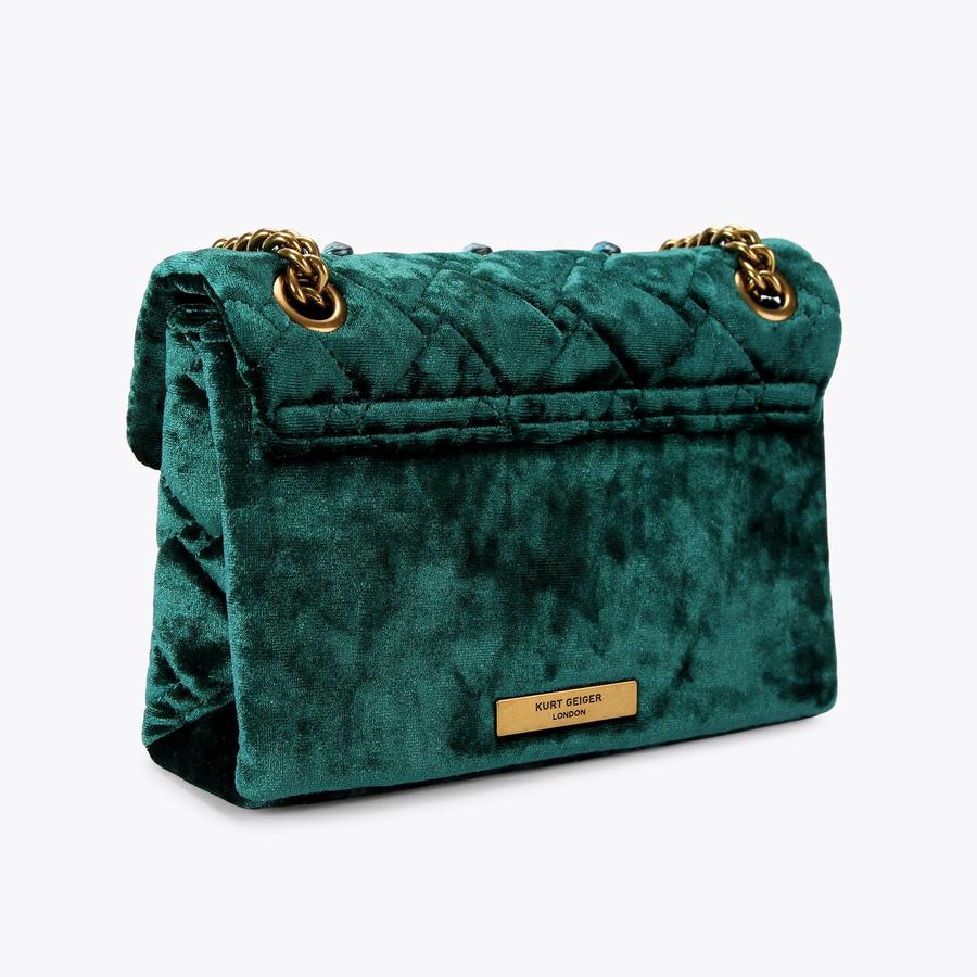 Dark green velvet bag on sale