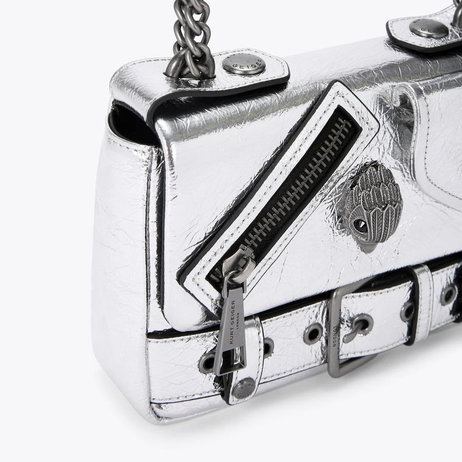 HACKNEY SM BAG Silver Cross Body Bag by KURT GEIGER LONDON
