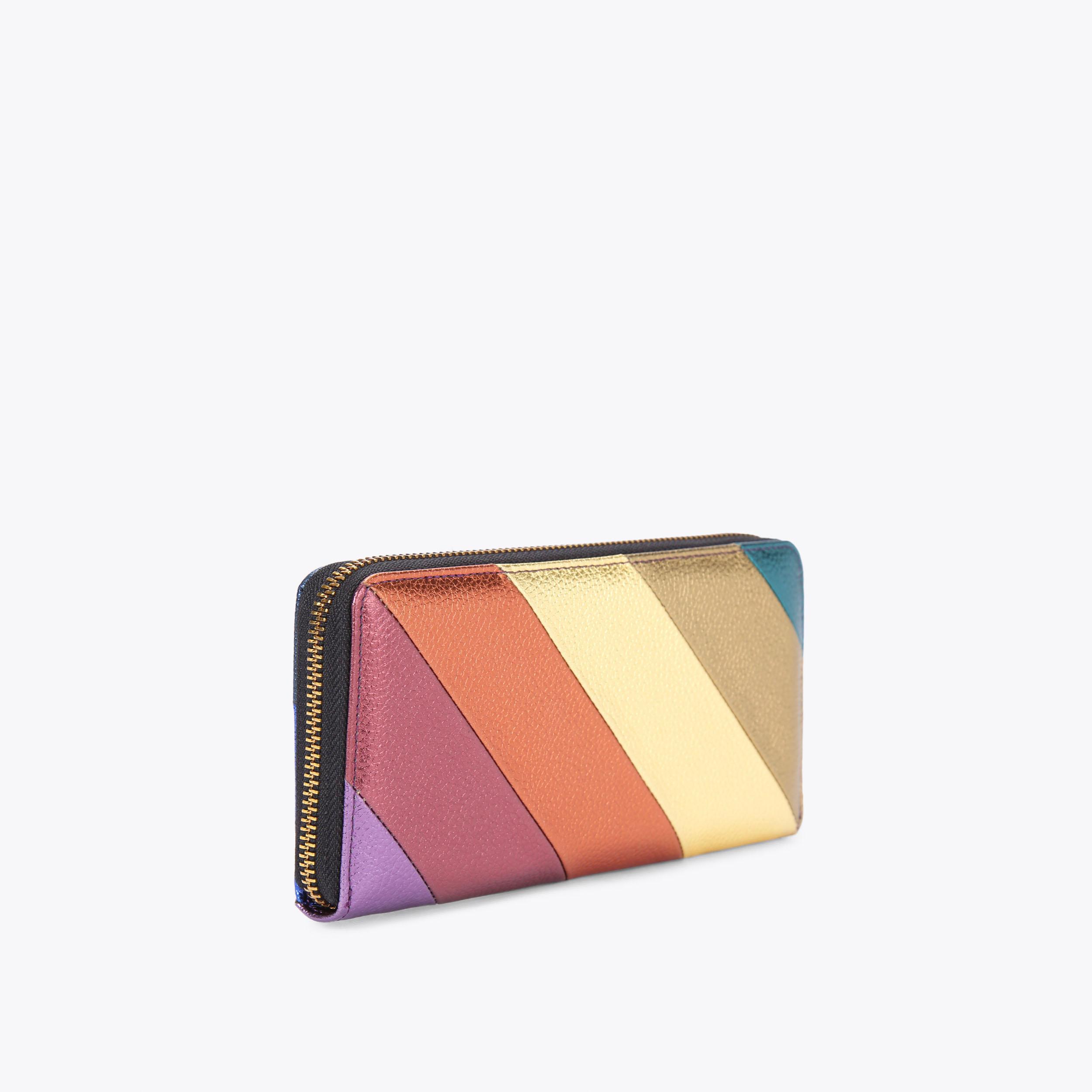 ZIP AROUND WALLET LEATHER Metallic Stripe Wallet by KURT GEIGER LONDON