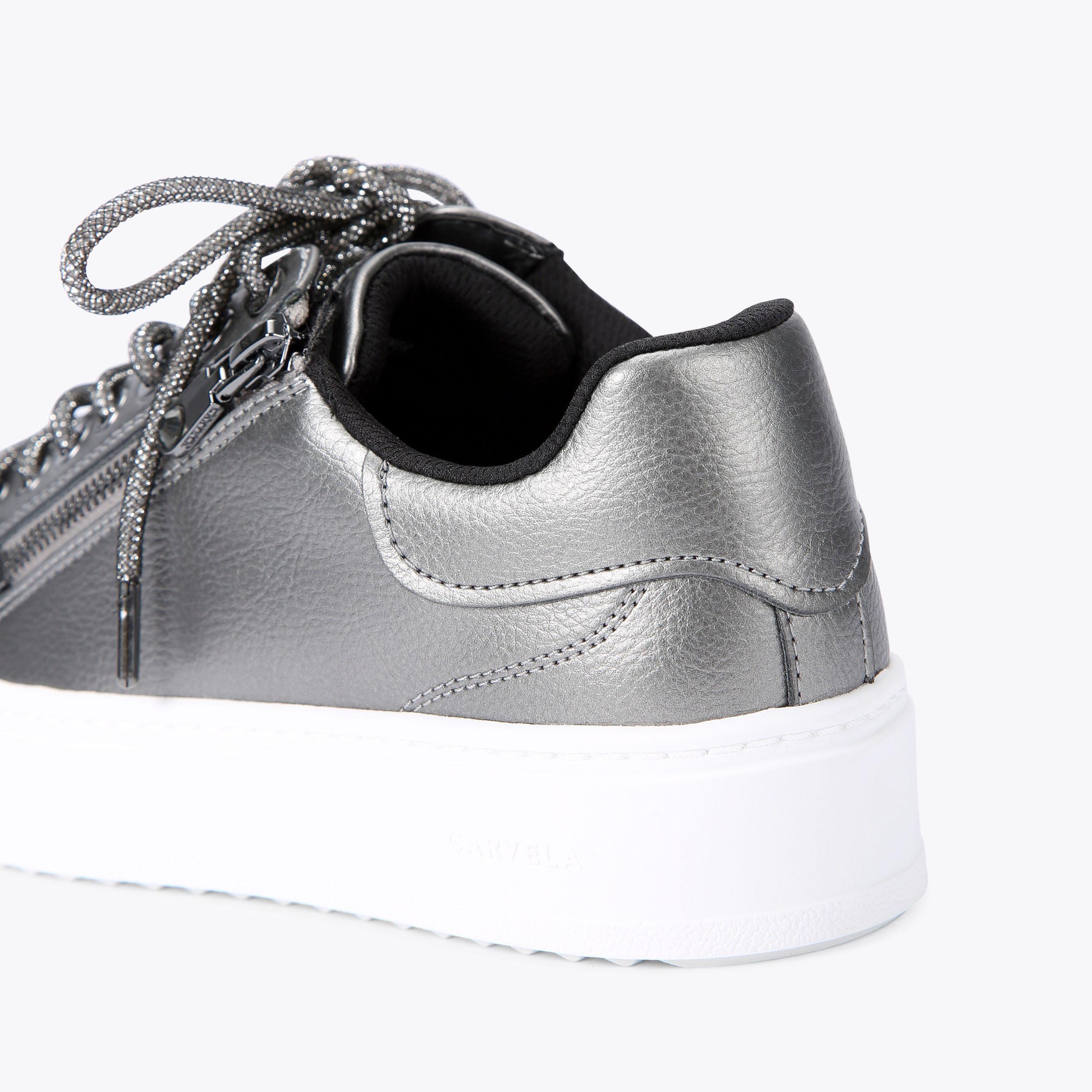 ENCHANTED LACE SNEAKER Gunmetal Trainer by CARVELA ENCHANTED LACE SNEAKER Gunmetal Trainer by CARVELA