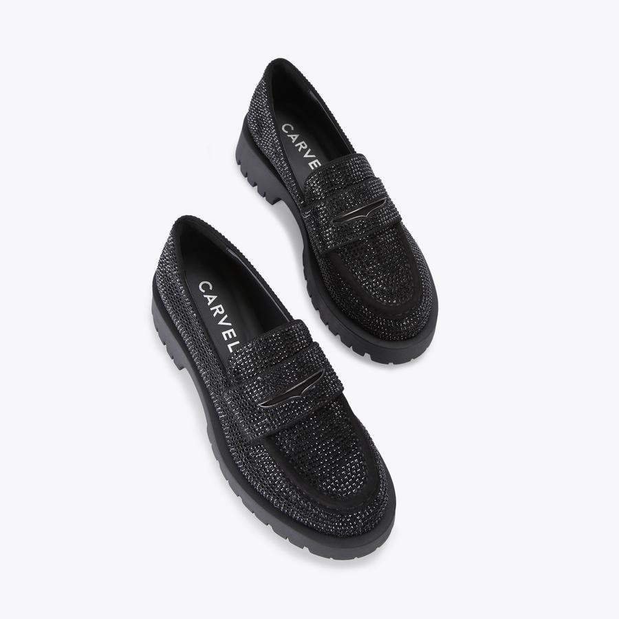 STOMPER JEWEL Black crystal loafer by CARVELA STOMPER JEWEL Black crystal loafer by CARVELA