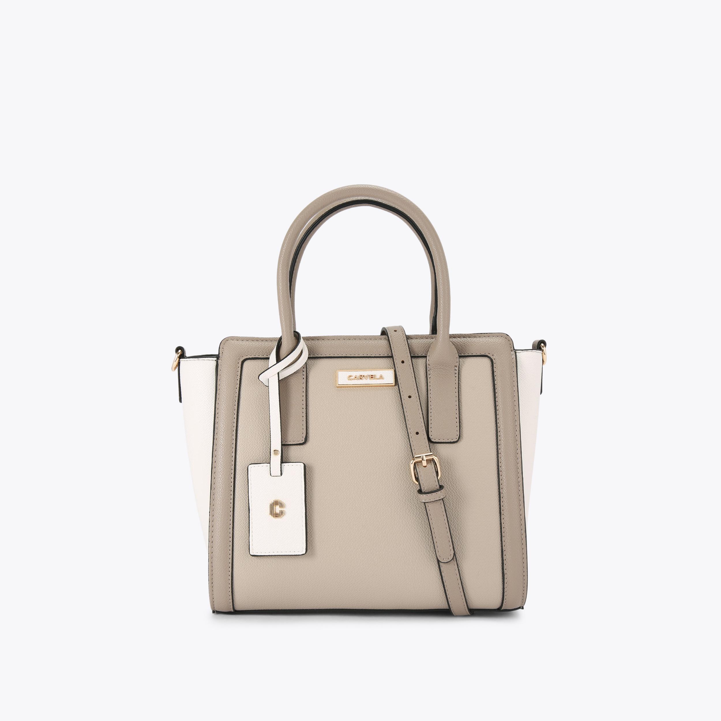 Kurt geiger taupe leather tote bag sale