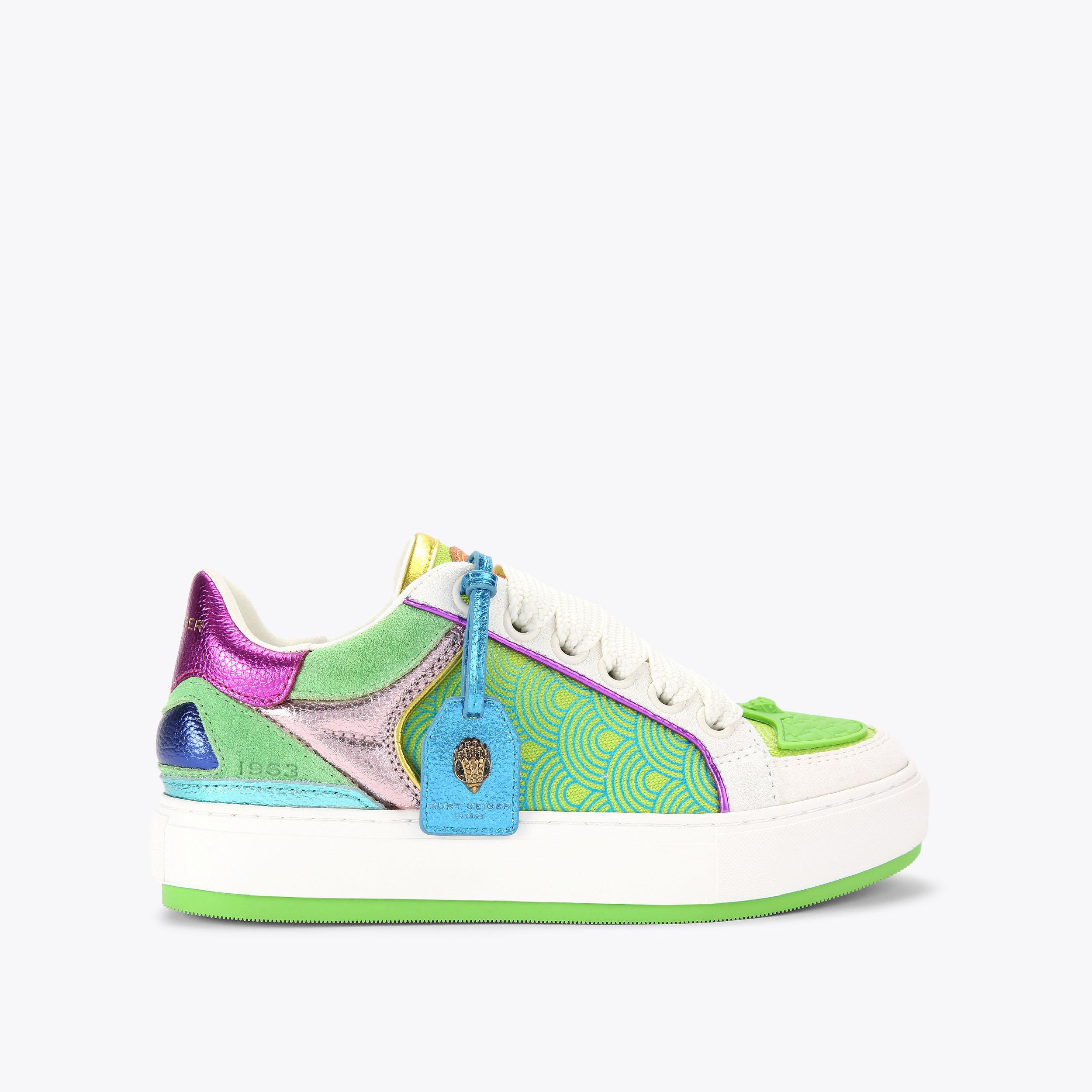靴 0123karin EU38/24.5cm SOUTHBANK TAG Green Rainbow Trainer by KURT GEIGER LONDON
