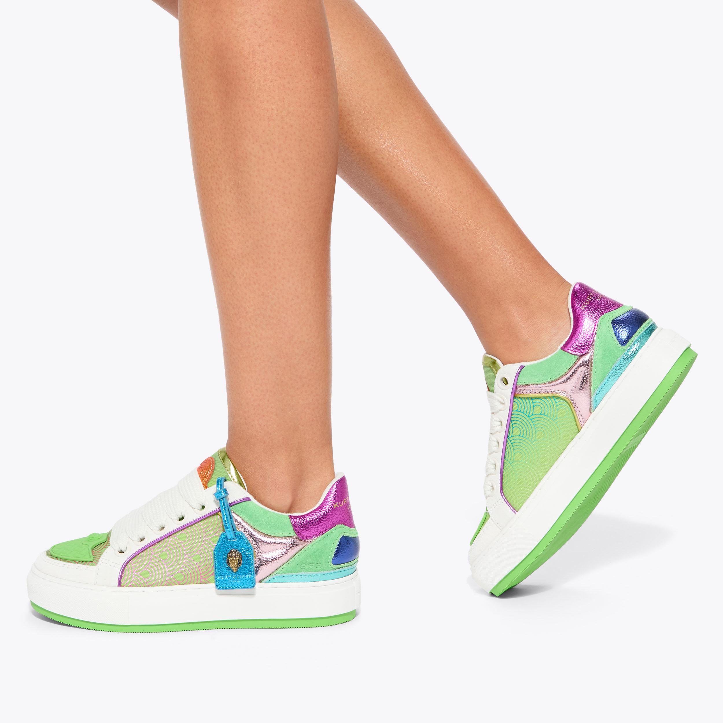 靴 0123karin EU38/24.5cm SOUTHBANK TAG Green Rainbow Trainer by KURT GEIGER LONDON