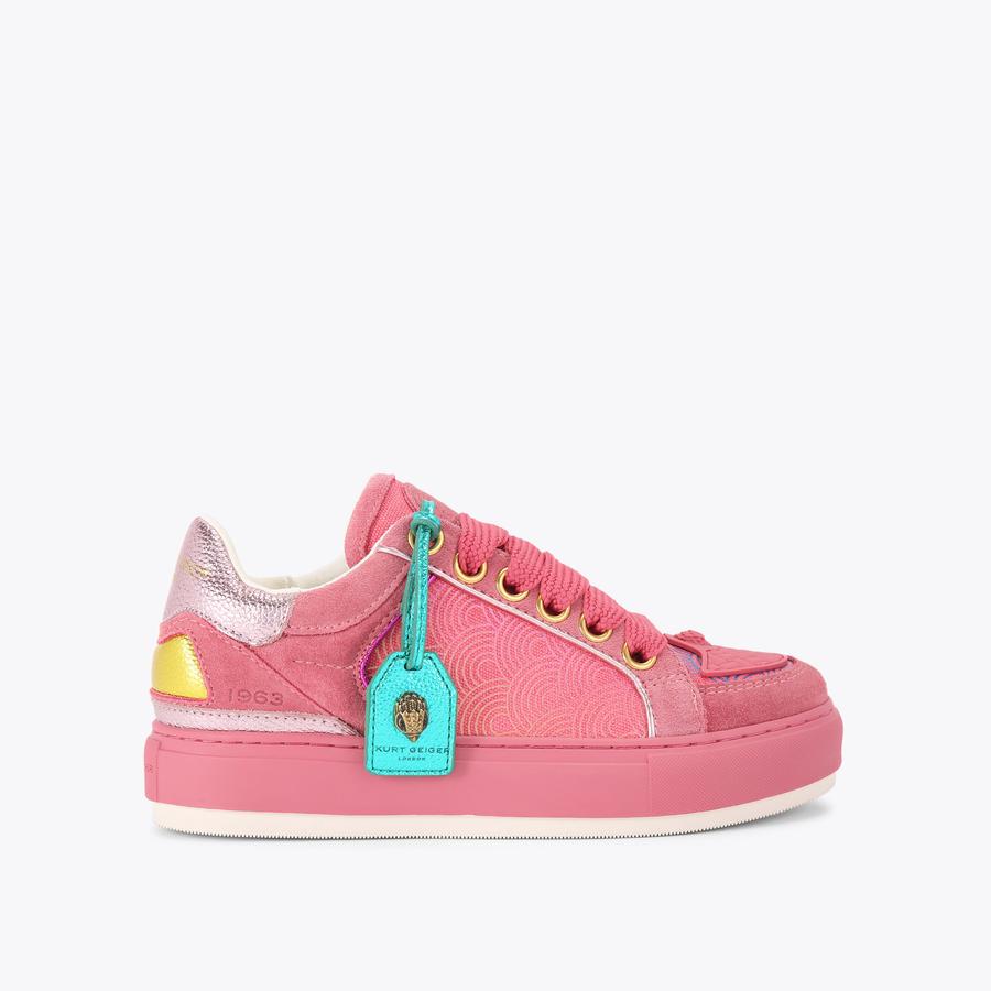 SammyG SOUTHBANK TAG Pink Suede Tag Sneaker by KURT GEIGER LONDON