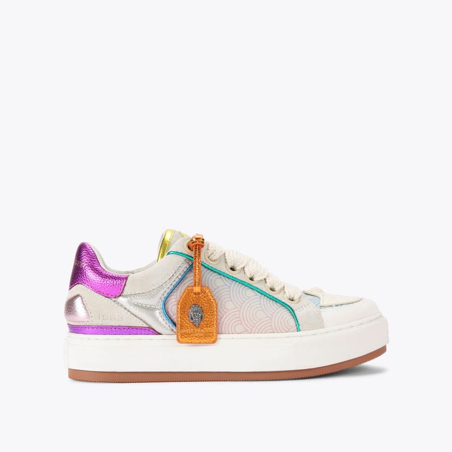 SOUTHBANK TAG Cream Lace Up Sneaker by KURT GEIGER LONDON