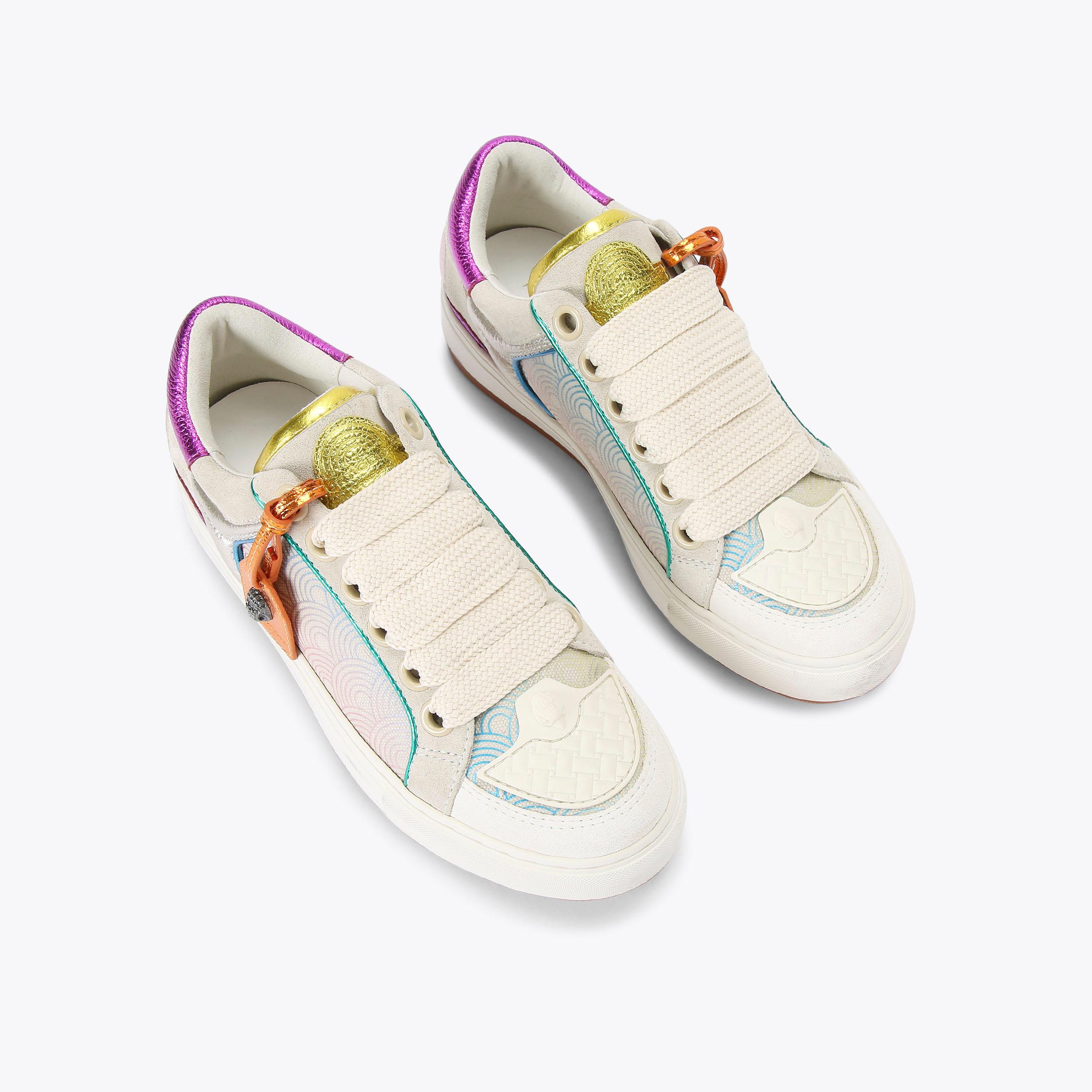 SOUTHBANK TAG Cream Lace Up Sneaker by KURT GEIGER LONDON