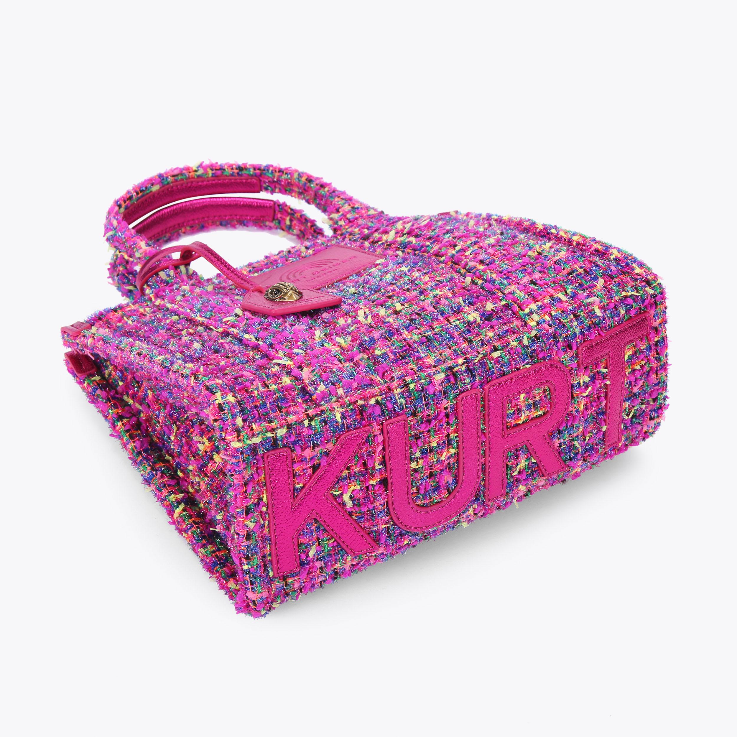 Kurt Geiger London Mini Tweed Southbank Tote Bag - Fuschia Combo