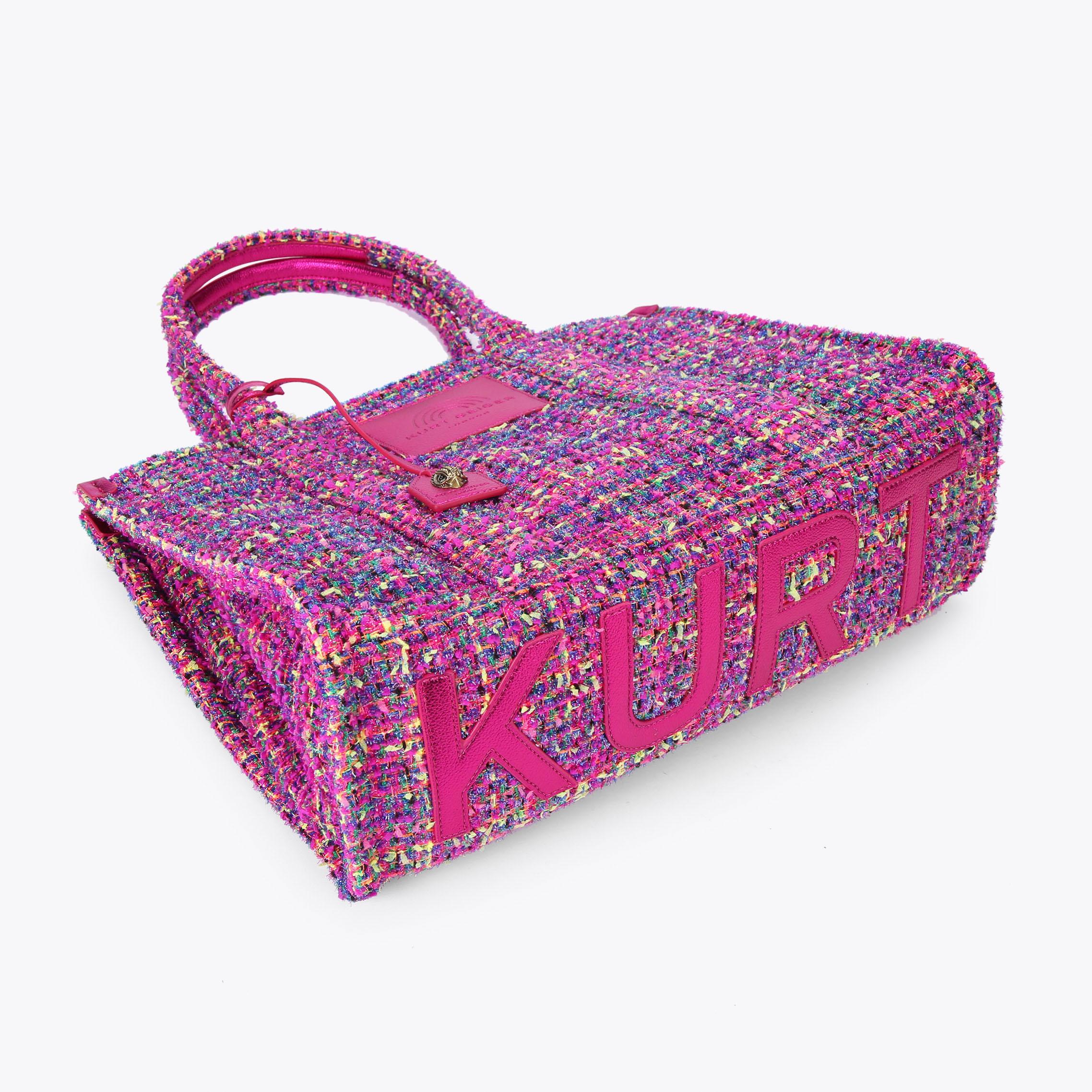 TWEED LG SOUTHBANK TOTE Pink Tweed Tote Bag by KURT GEIGER LONDON