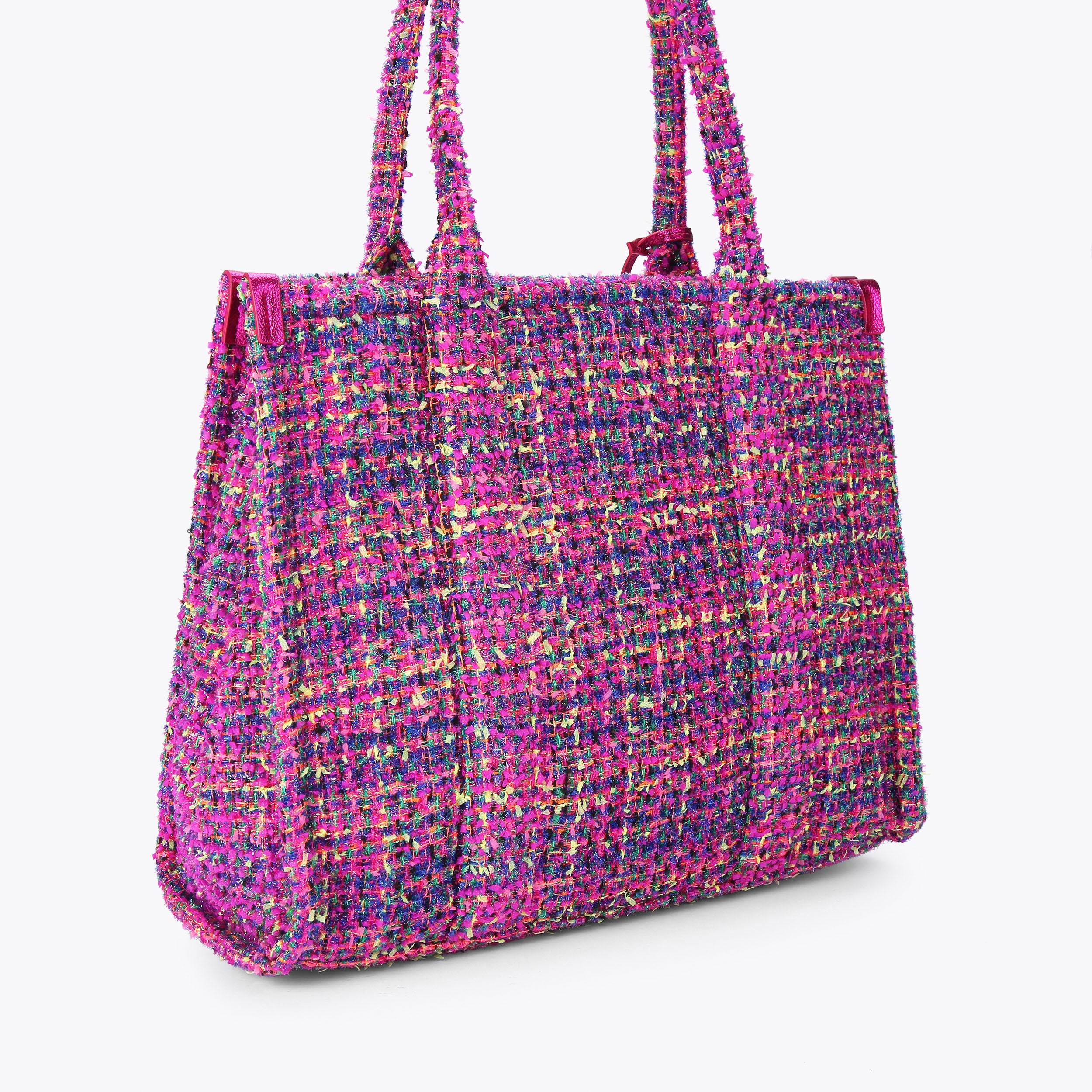 TWEED LG SOUTHBANK TOTE Pink Tweed Tote Bag by KURT GEIGER LONDON