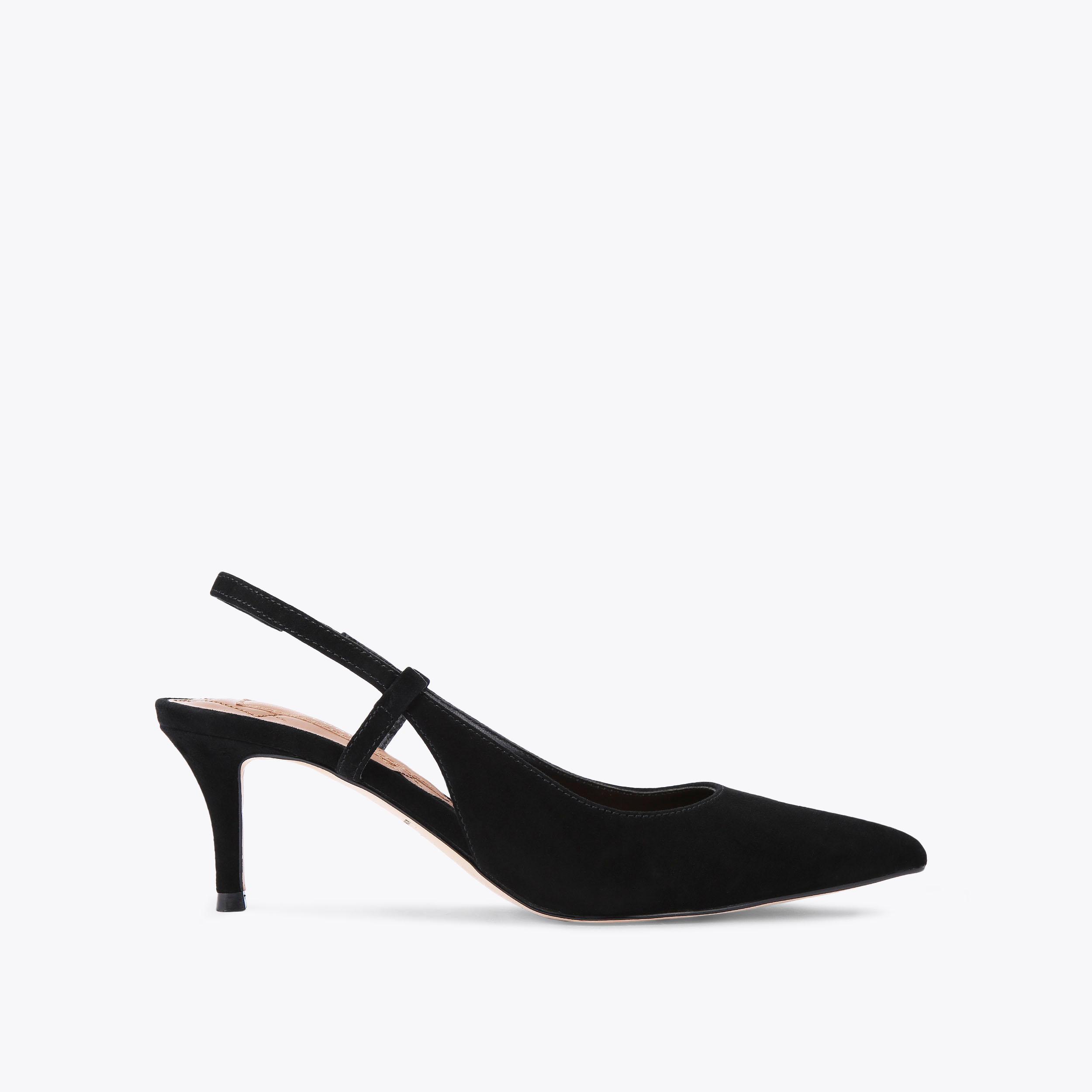 BELGRAVIA SLING Black Velvet Heels by KURT GEIGER LONDON