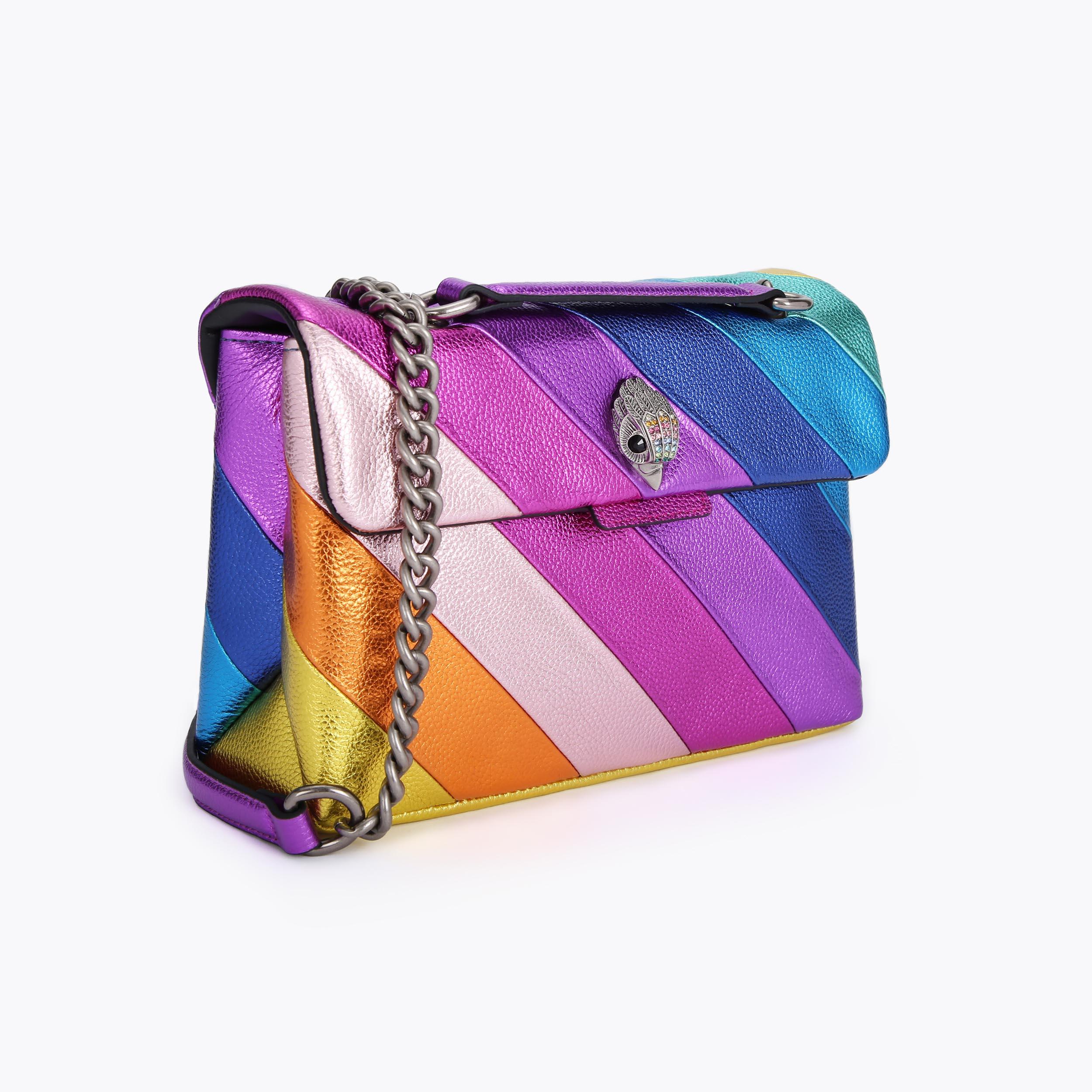 LEATHER KENSINGTON BAG Leather Rainbow Metallic Shoulder Bag by KURT