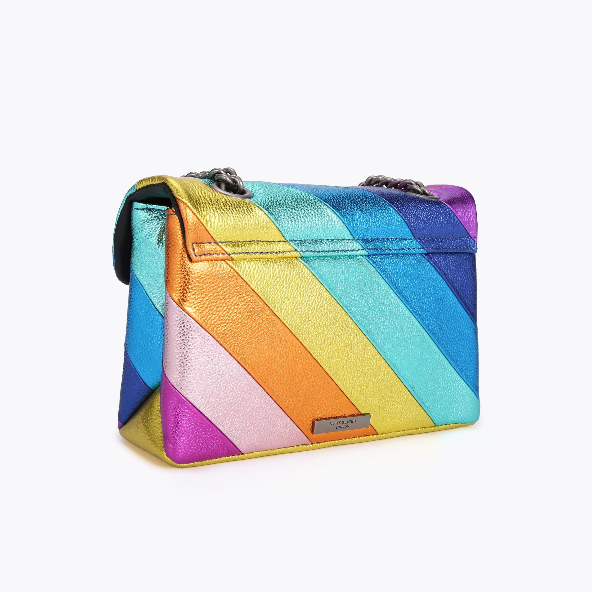 LEATHER KENSINGTON BAG Leather Rainbow Metallic Shoulder Bag by KURT ...