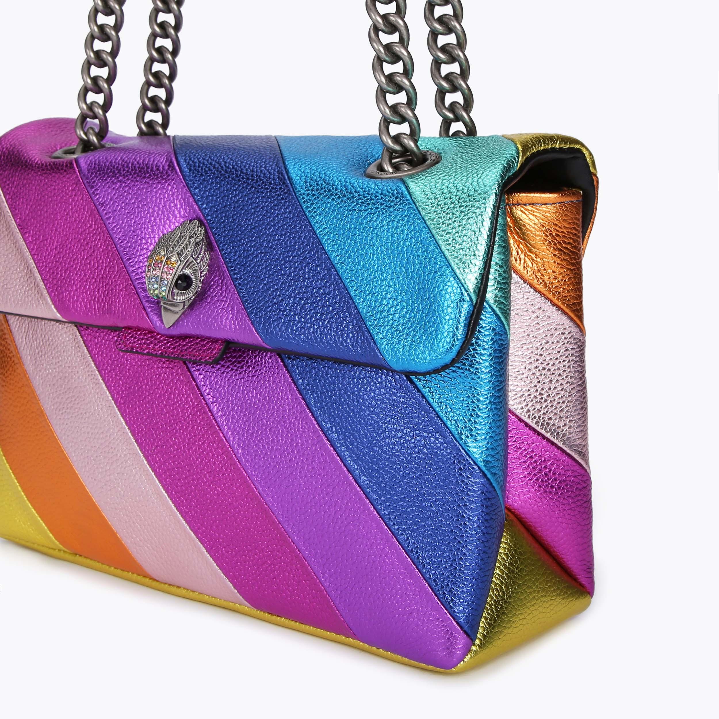 LEATHER KENSINGTON BAG Leather Rainbow Metallic Shoulder Bag by KURT ...