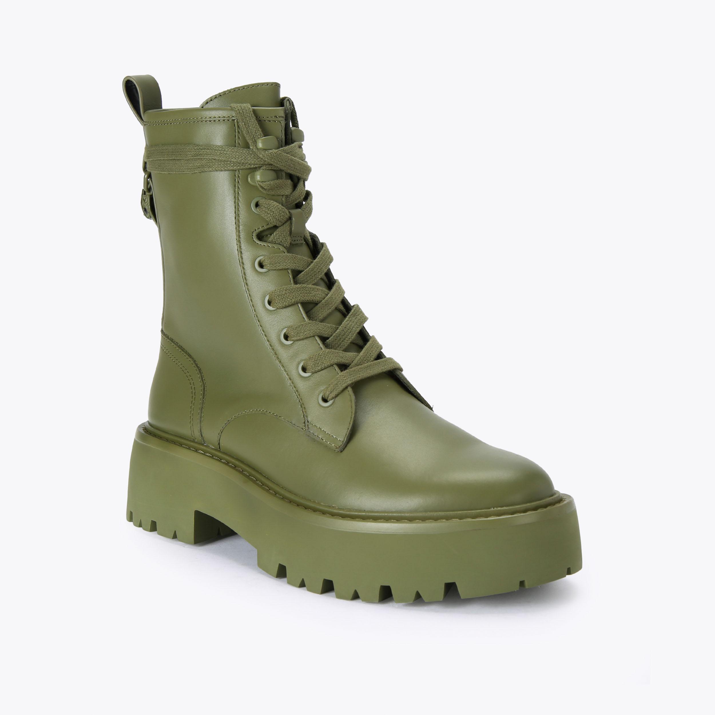 Khaki lace up boots deals