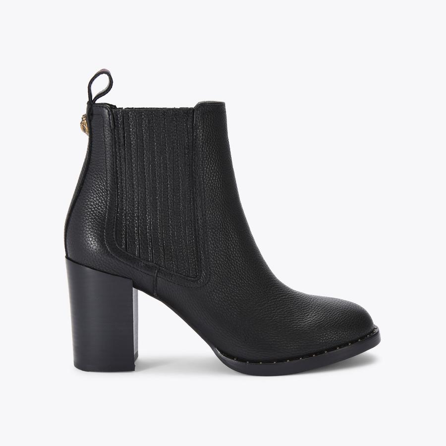 HERITAGE BLOCK HEEL Black Heel Ankle Boots by KURT GEIGER LONDON