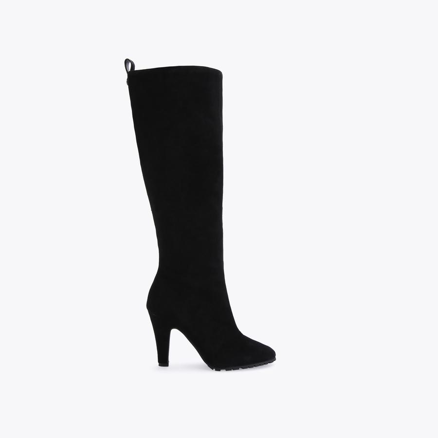 SHOREDITCH KNEE BOOTIE Black Suede Leather Boots by KURT GEIGER LONDON