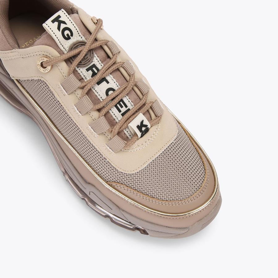 LEGIT LACE UP Taupe Lace Up Sneaker by KG KURT GEIGER