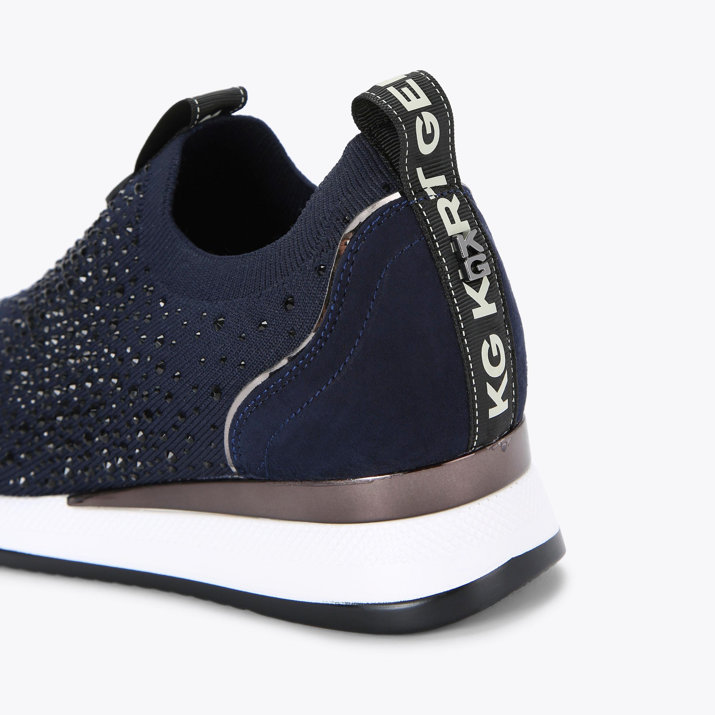 LARA Navy Crystal Sneakers by KG KURT GEIGER