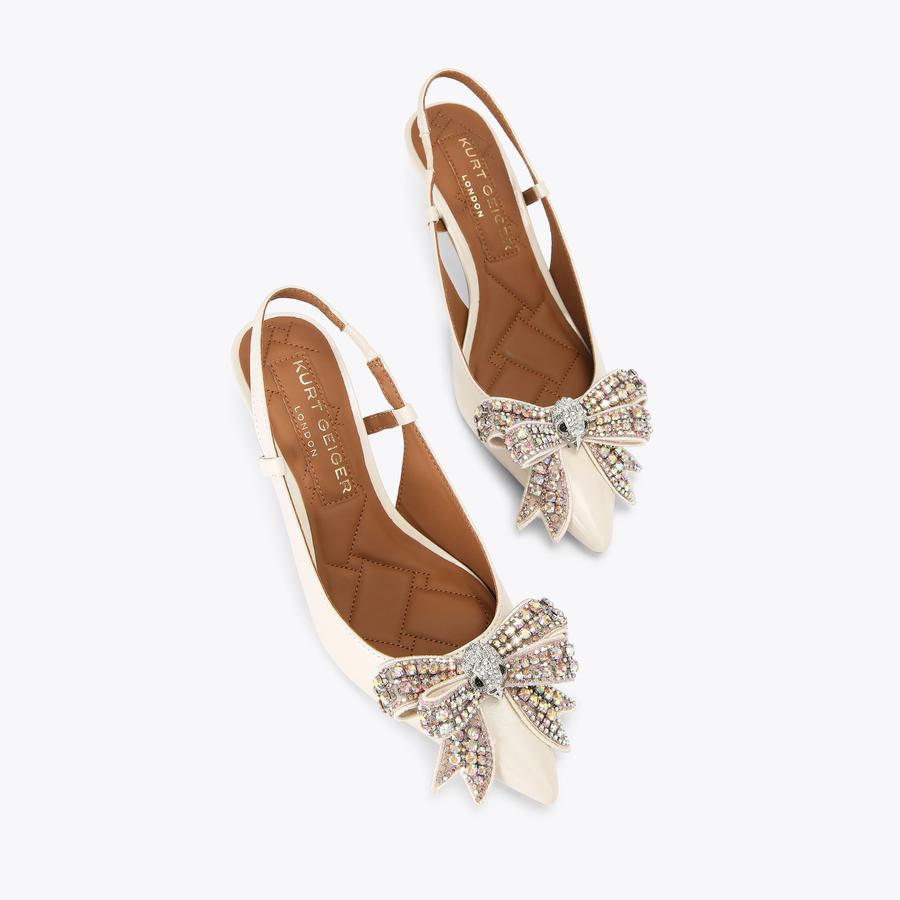 BELGRAVIA BOW SLING Bone Leather Slingback Heel by KURT BELGRAVIA BOW SLING Bone Leather Slingback Heel by KURT