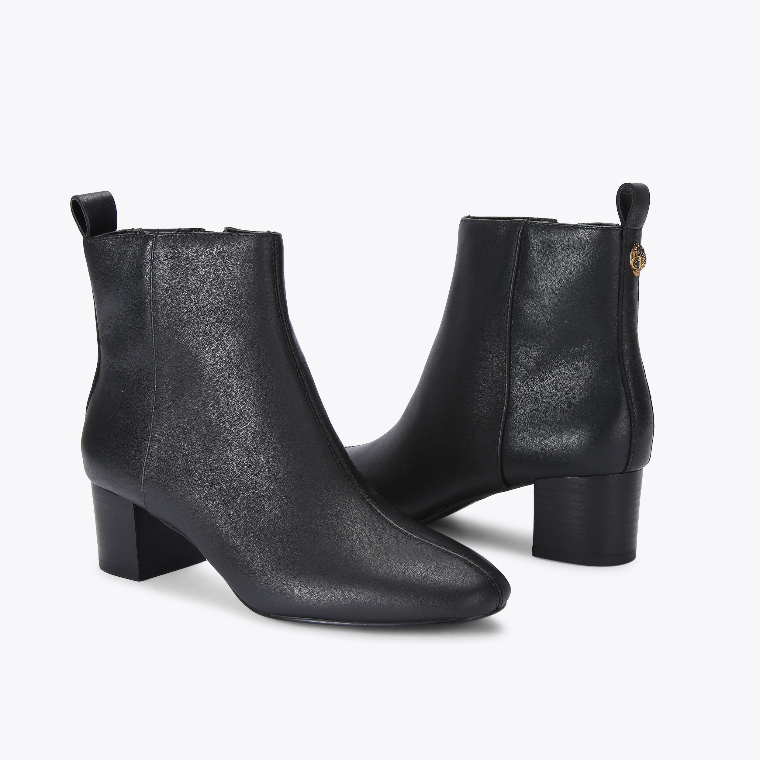 ELENDEEK SQUARE SHORT BOOTS サイズ38 ブラック Black Knit Square Toe Sock Boot With Block Heel – Linzi