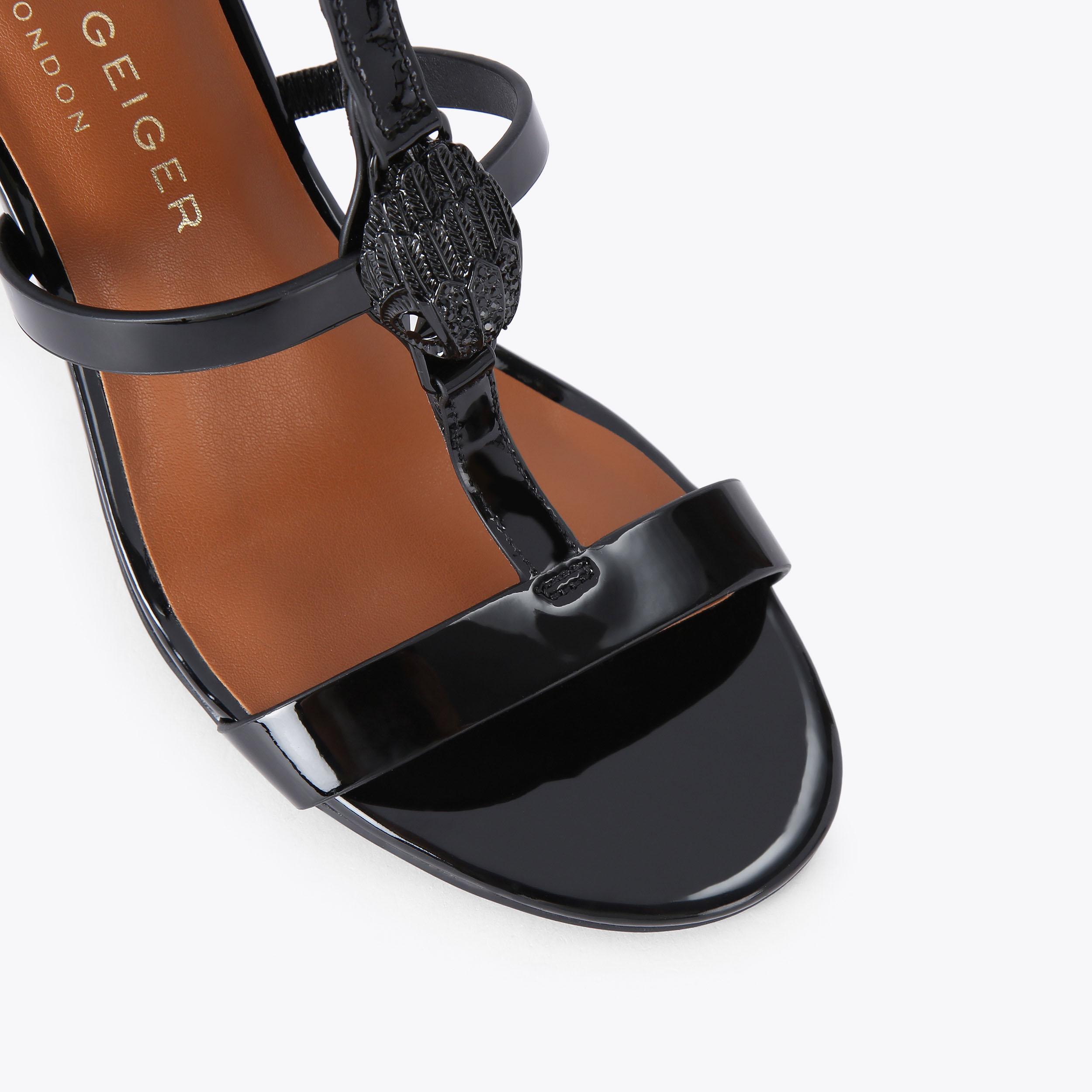 HAMPTON SANDAL Black Patent Heels by KURT GEIGER LONDON