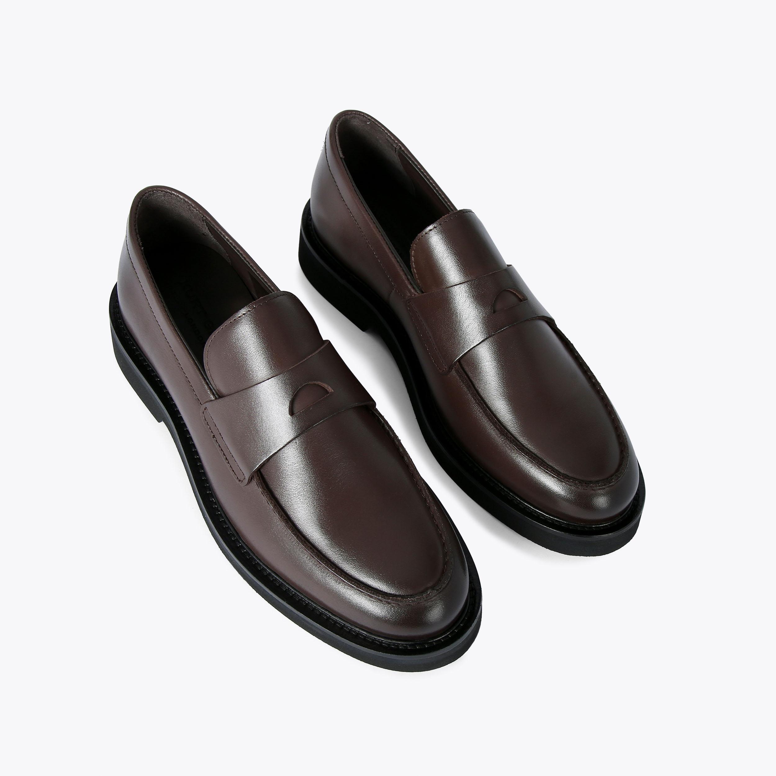 BANK PENNY Dark Brown Slip On Loafers by KURT GEIGER LONDON