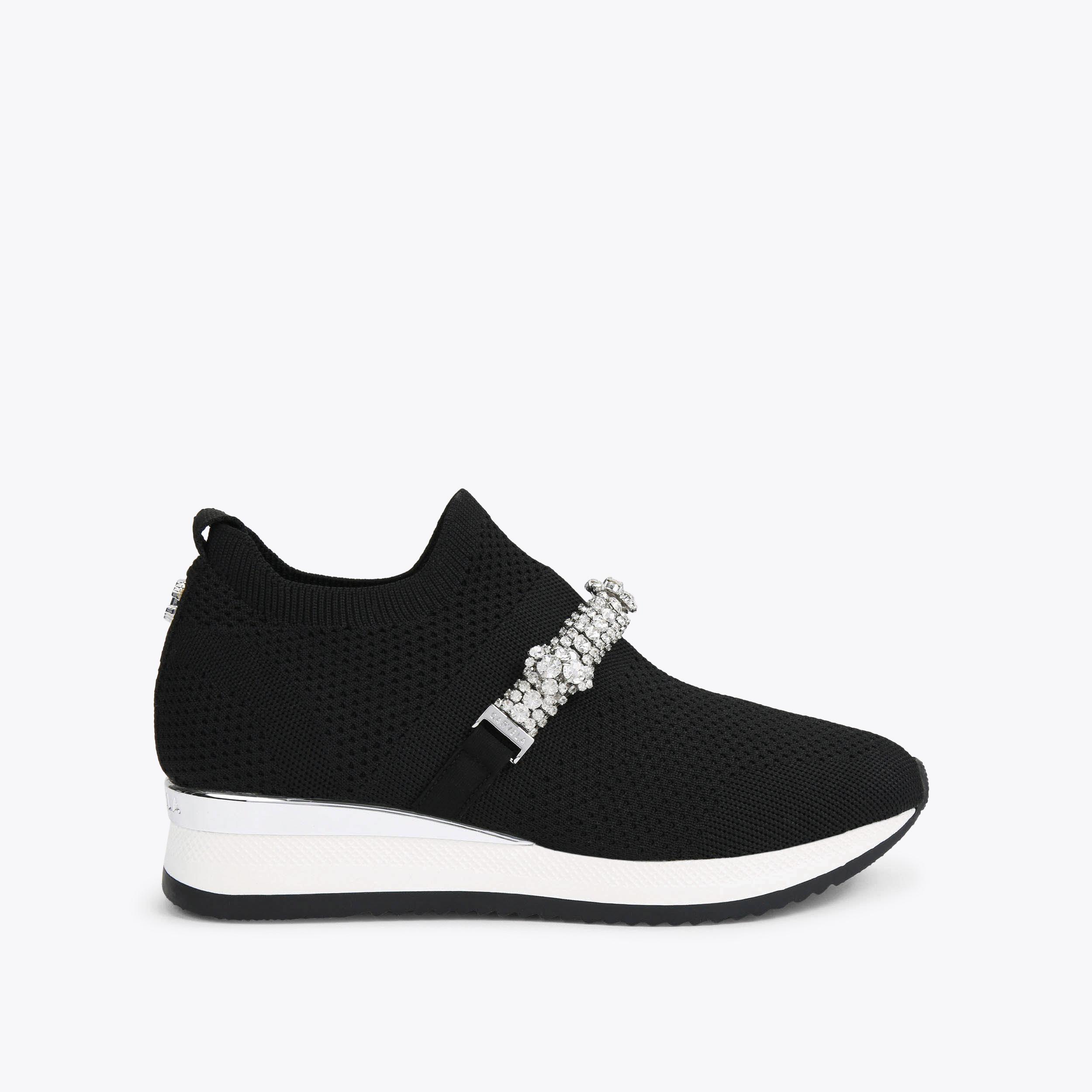 JANEIRO JEWEL 2 Black knit sneakers by CARVELA