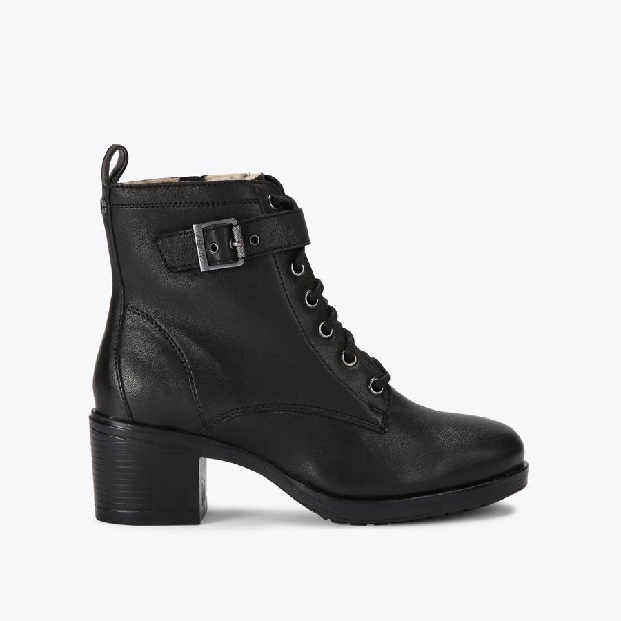 SNUG Black Leather Heel Ankle Boot by CARVELA COMFORT