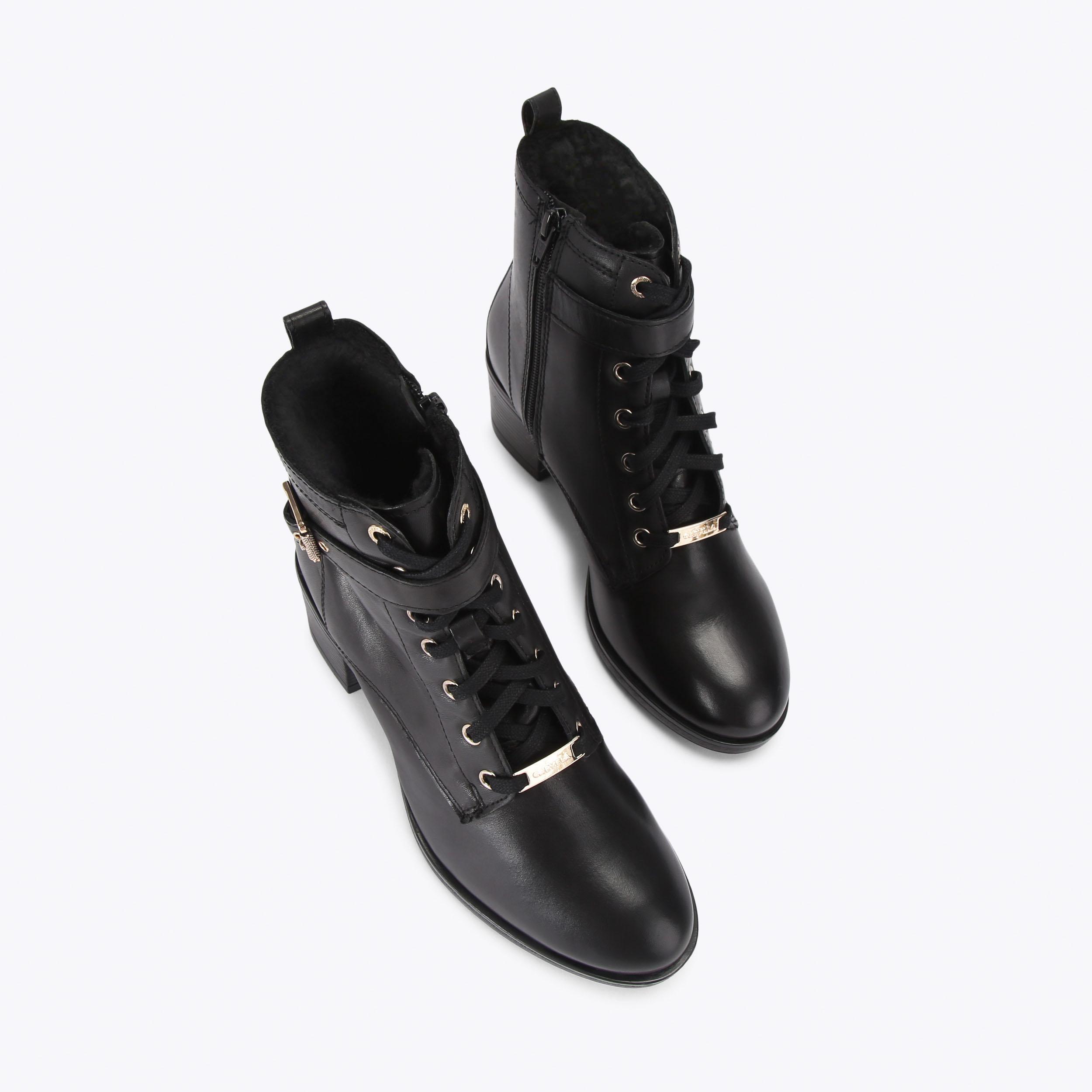SNUG Black Leather Heel Ankle Boot by CARVELA COMFORT