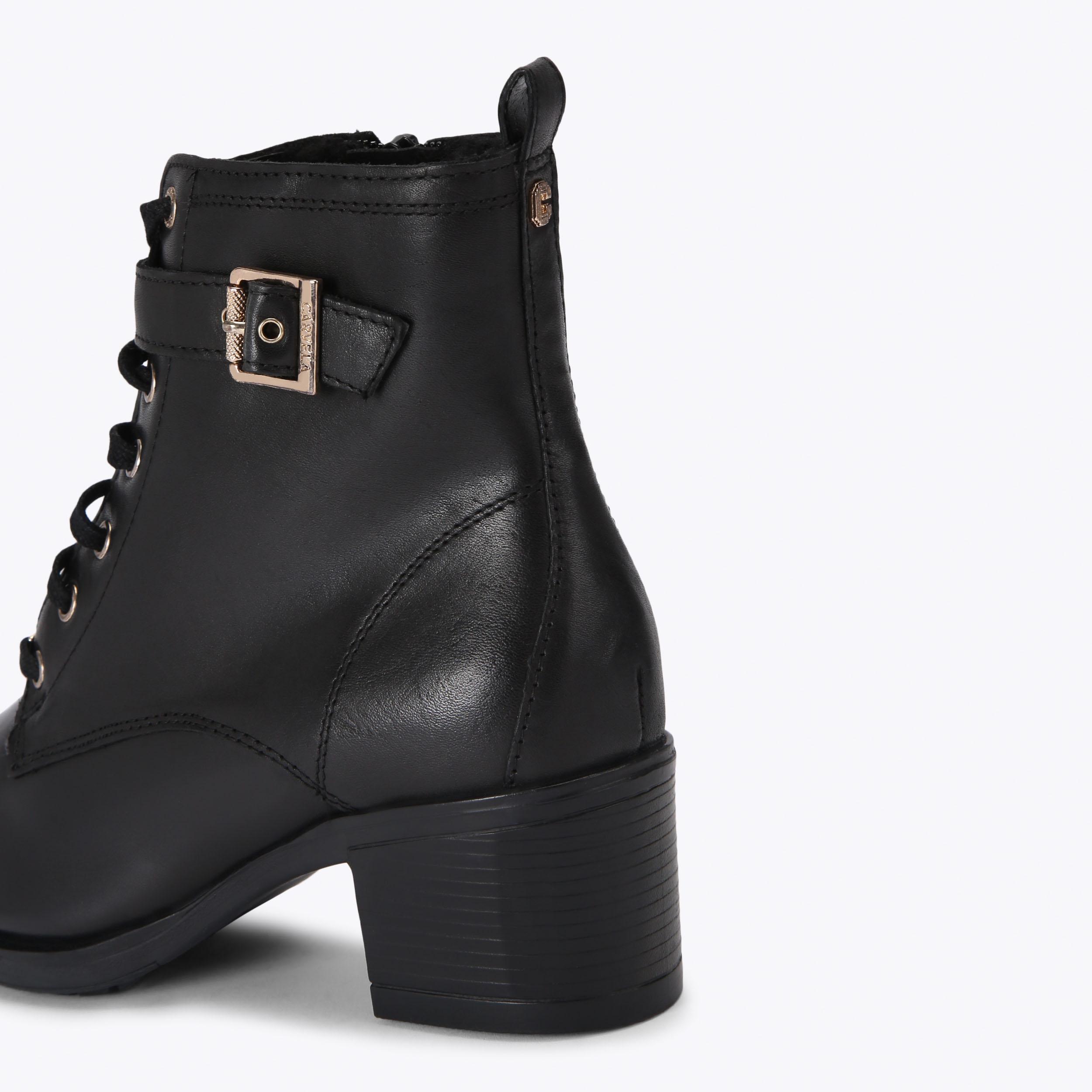 SNUG Black Leather Heel Ankle Boot by CARVELA COMFORT