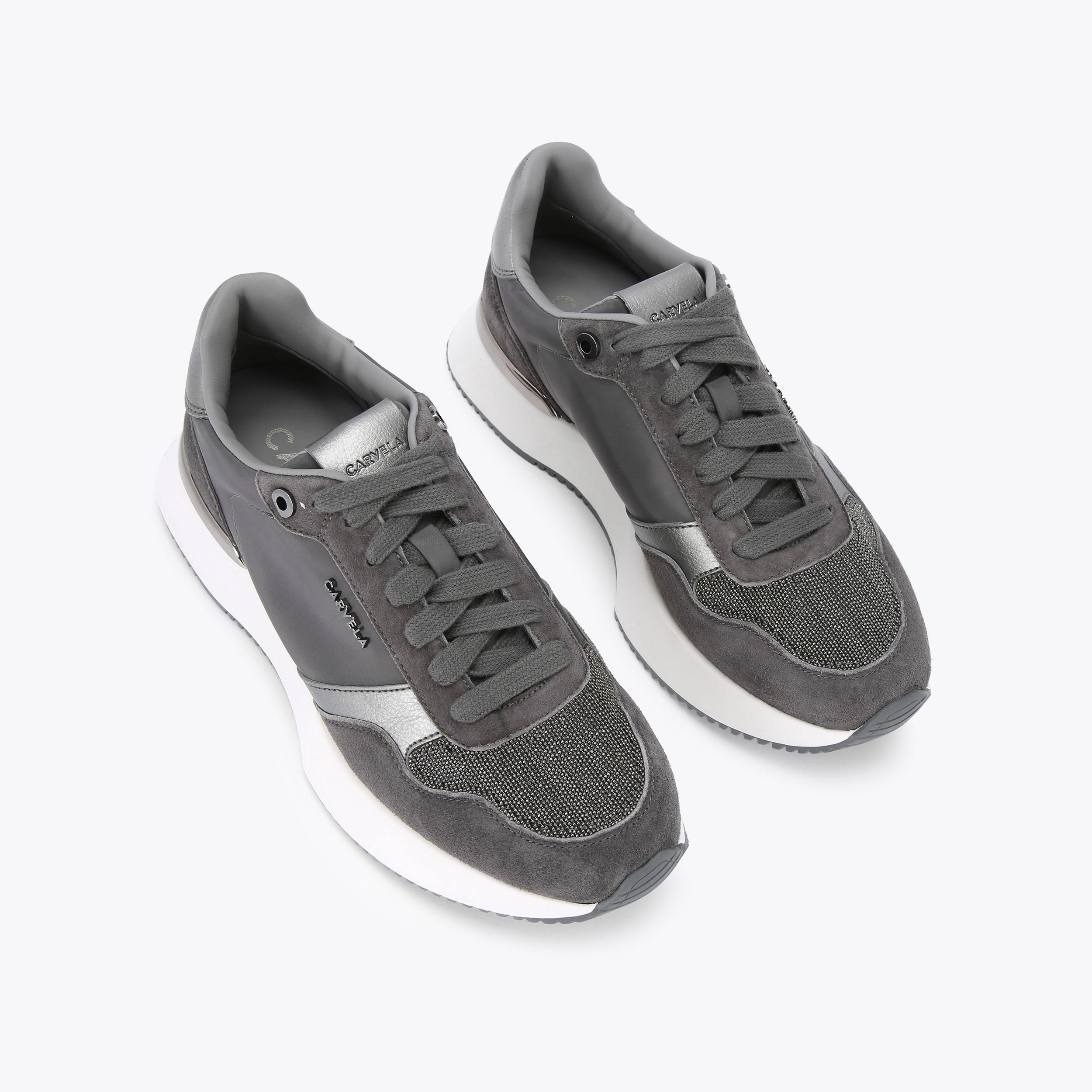 FLARE EMBELISHED Grey Trainers By CARVELA