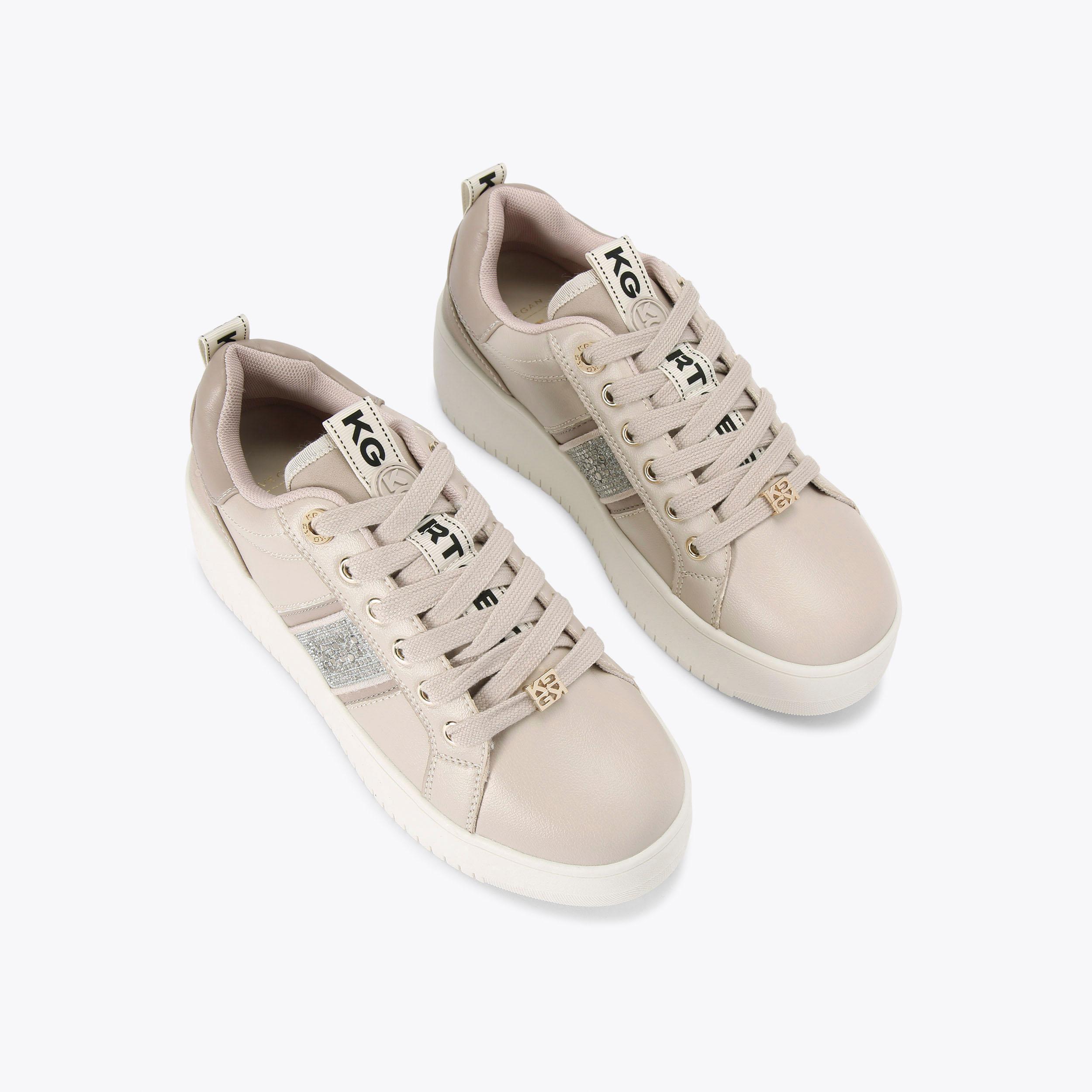 LESLIE GEM Blush Crystal Sneaker by KG KURT GEIGER