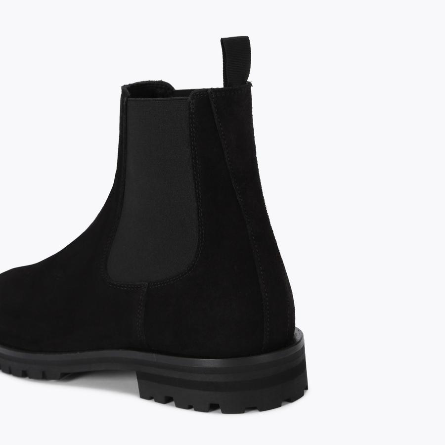 HUNT CHELSEA Black Suede Chelsea Boots by KURT GEIGER LONDON