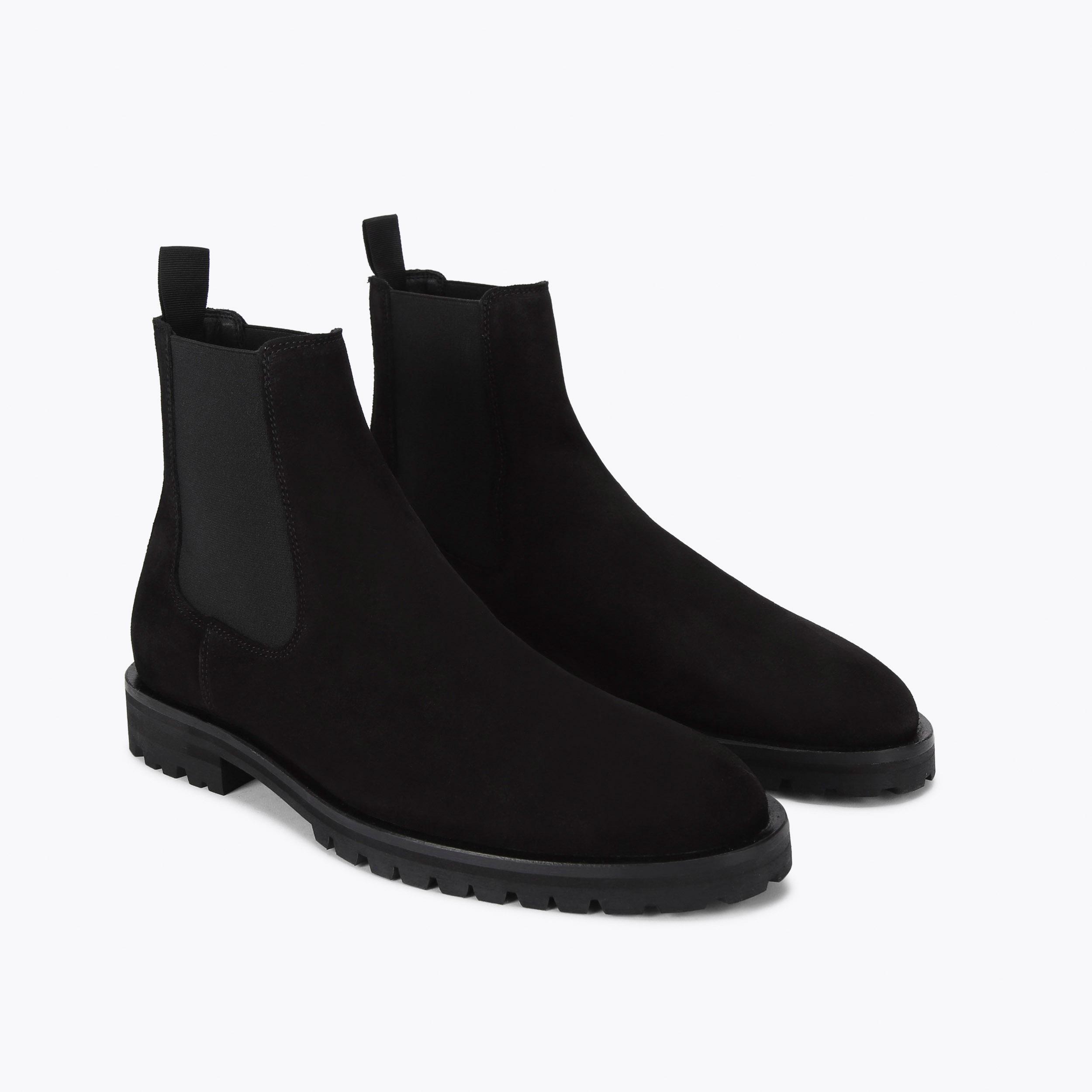 HUNT CHELSEA Black Suede Chelsea Boots by KURT GEIGER LONDON