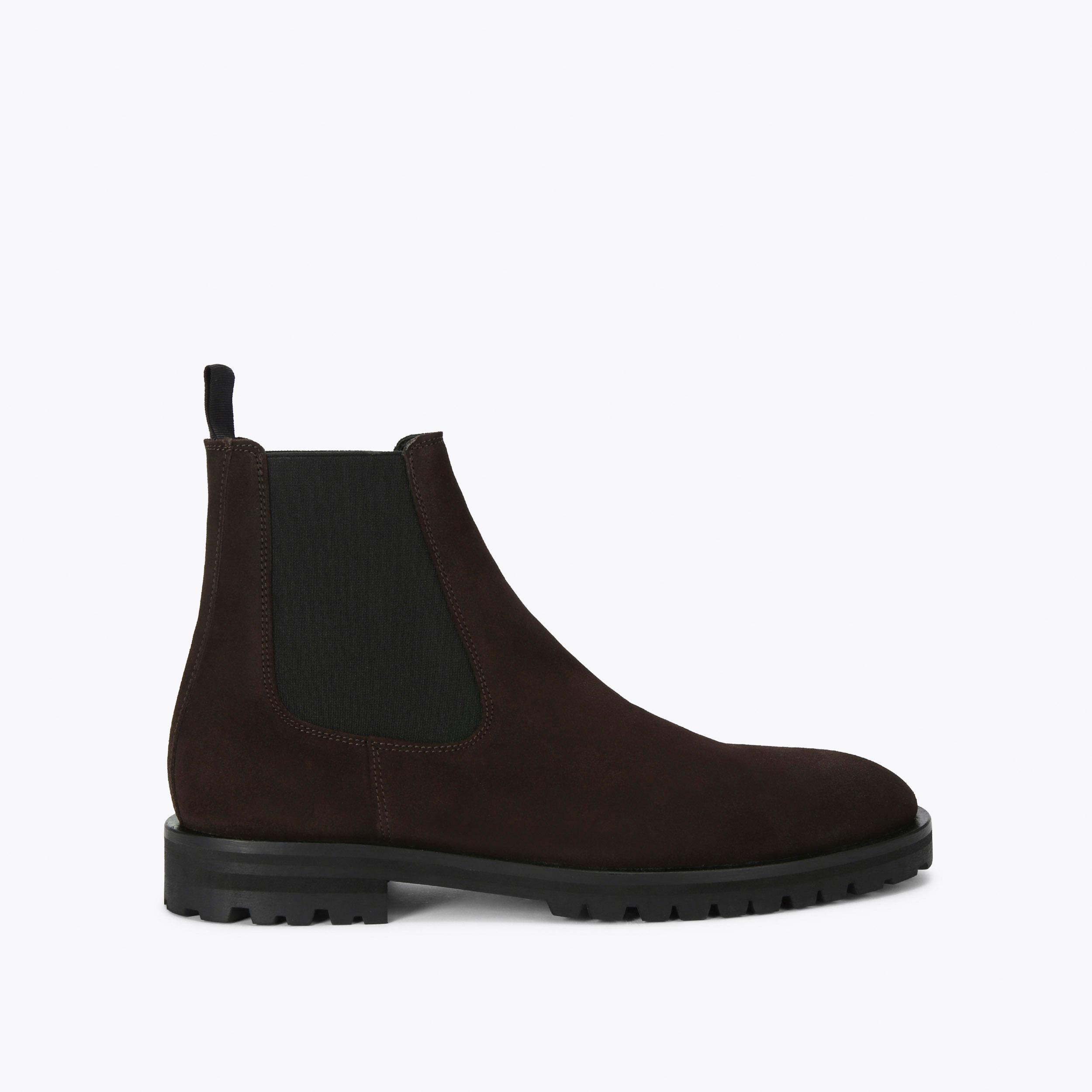 HUNT CHELSEA Brown Suede Leather Chelsea Boots by KURT GEIGER LONDON