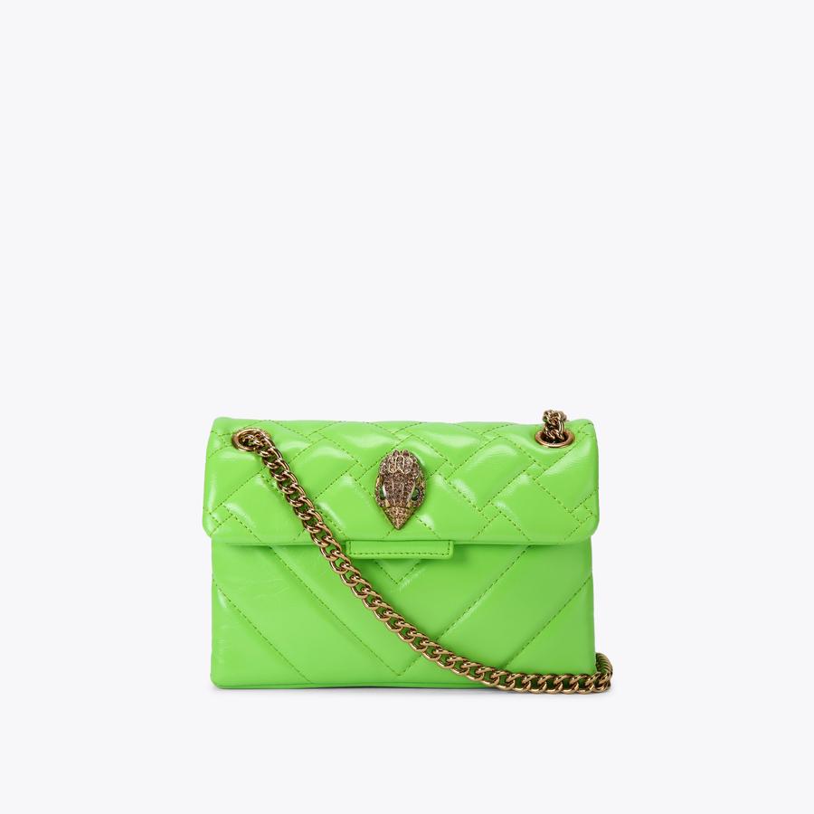 LEATHER MINI KENSINGTON Lime Green Cross Body Bag by KURT GEIGER LONDON