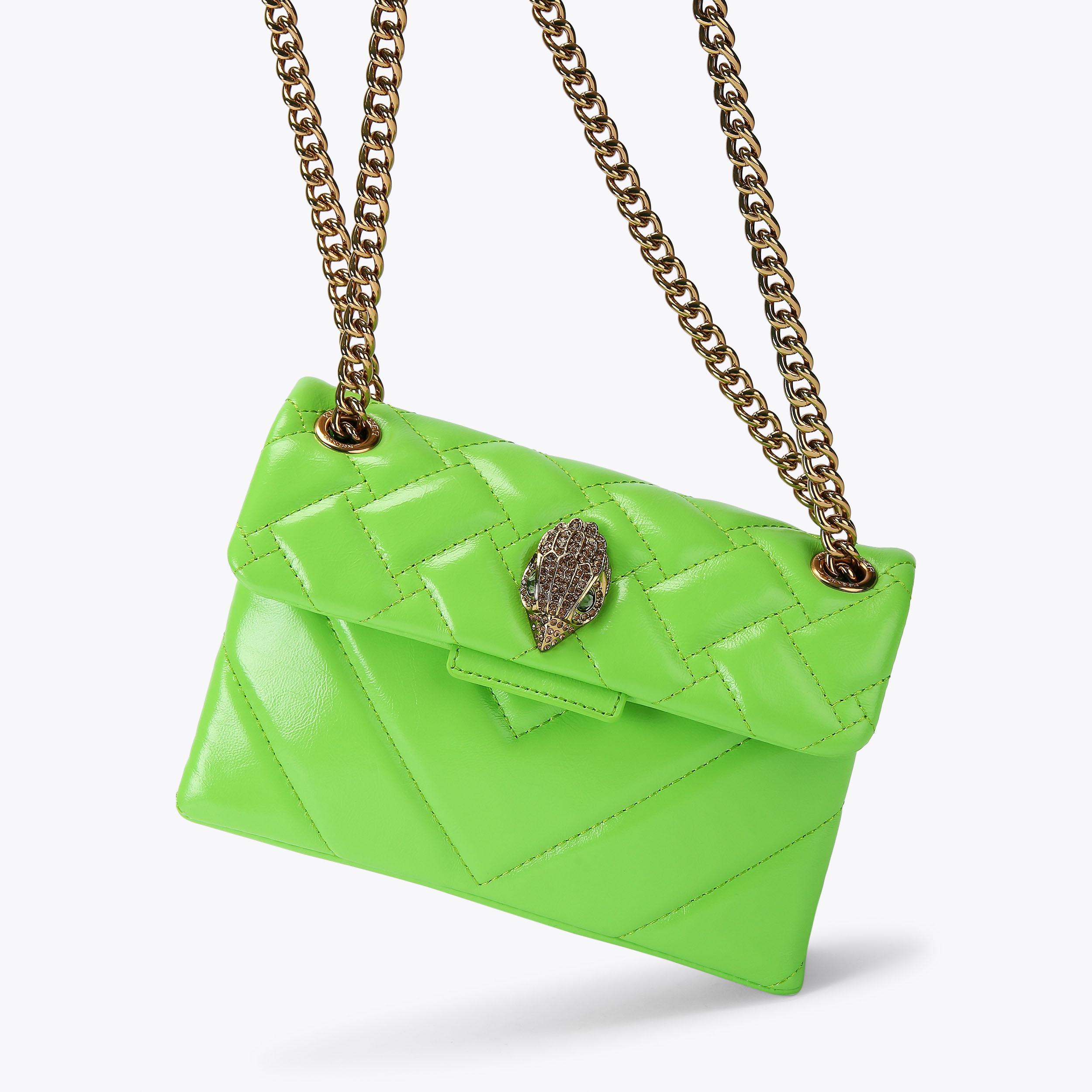 LEATHER MINI KENSINGTON Lime Green Cross Body Bag by KURT GEIGER 