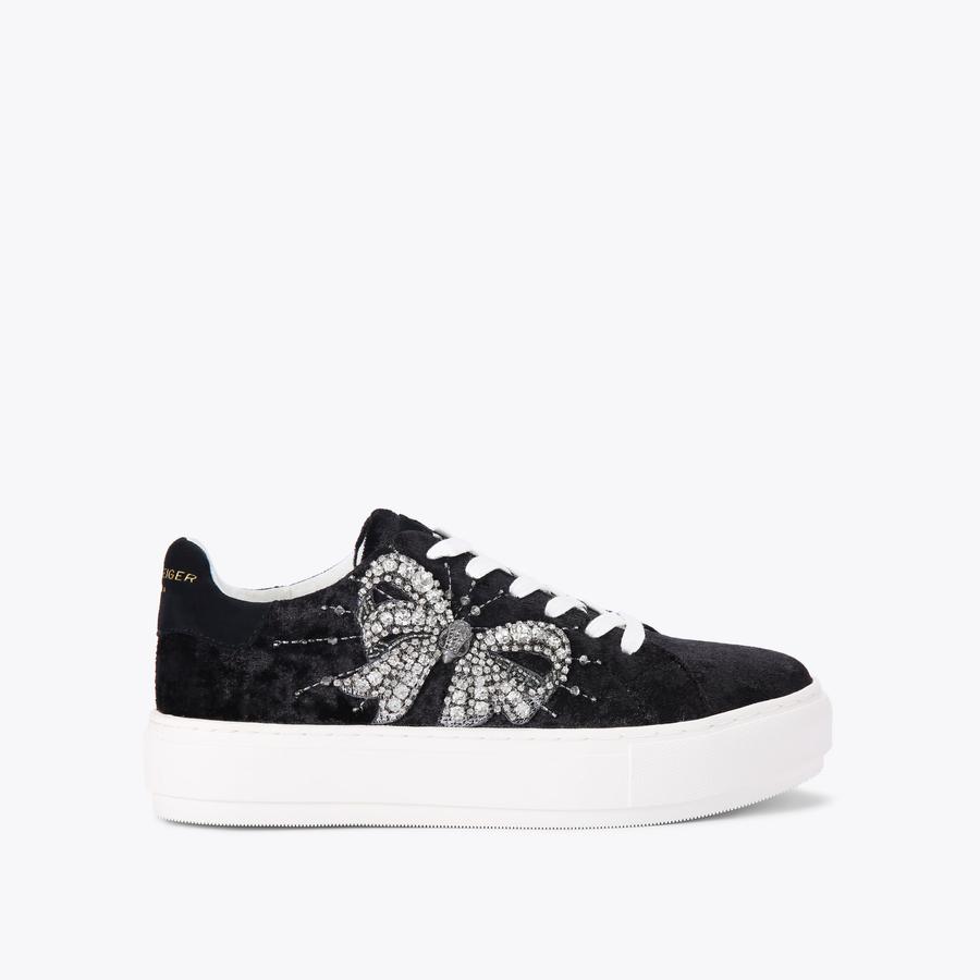 Kurt geiger laney black trim trainers clearance