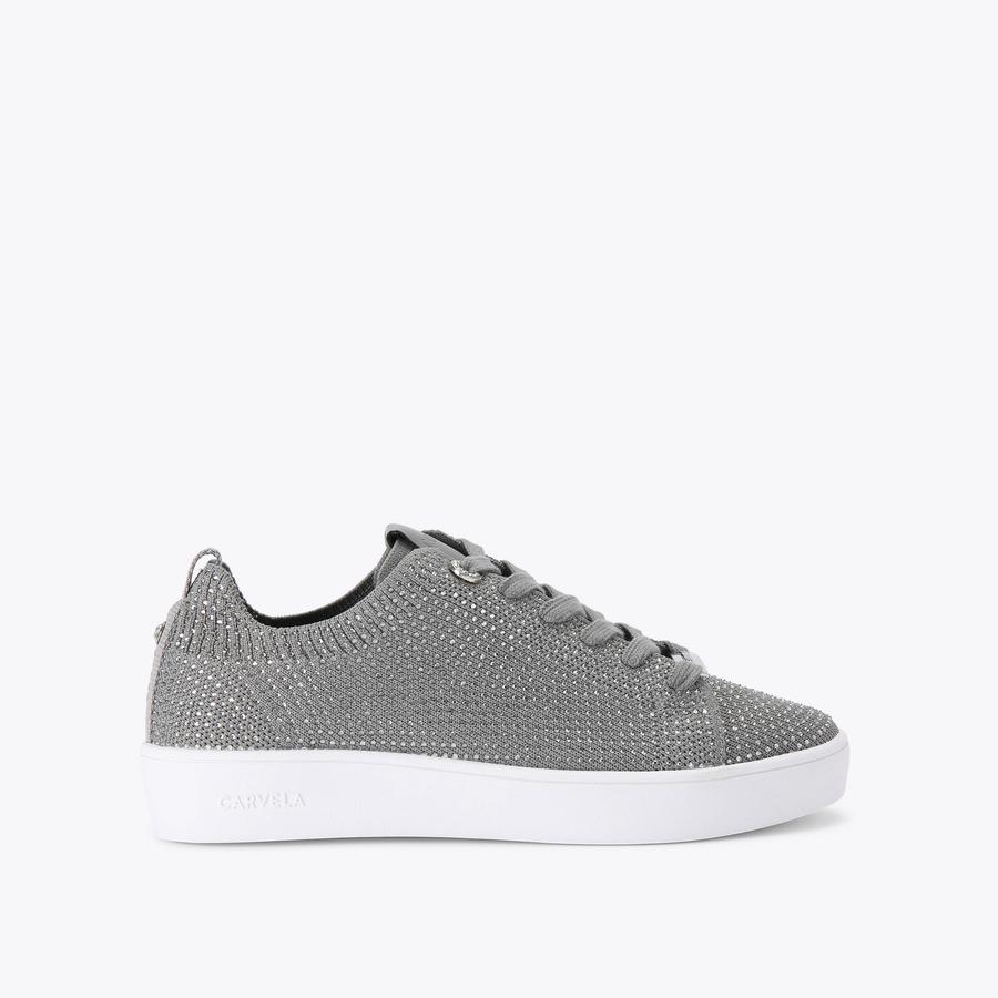 JUPITER Grey Crystal Trainers by CARVELA