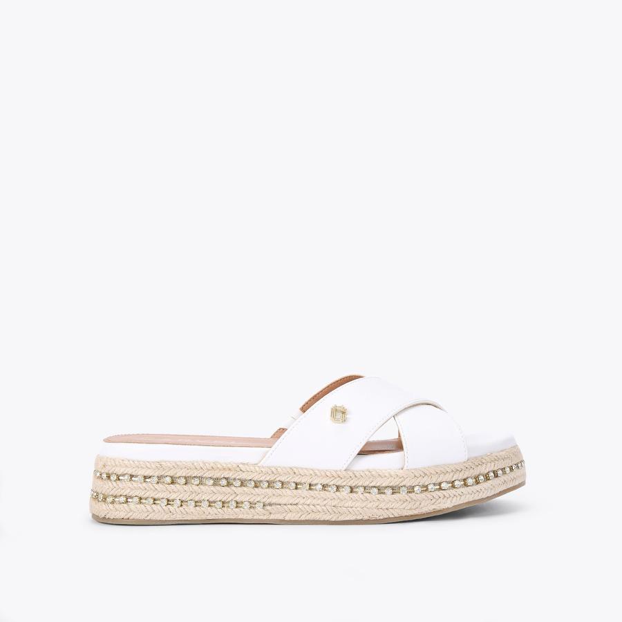 SUMMER FLATFORM White Slip On Sandals by CARVELA