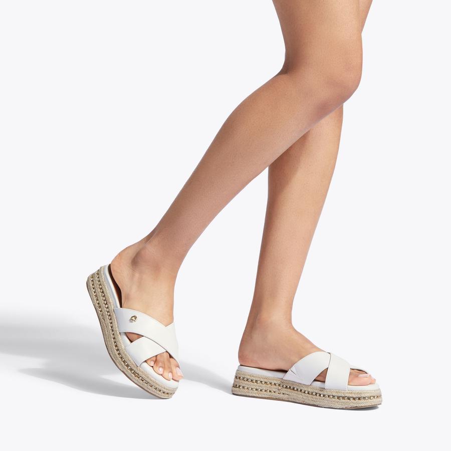 SUMMER FLATFORM White Slip On Sandals by CARVELA